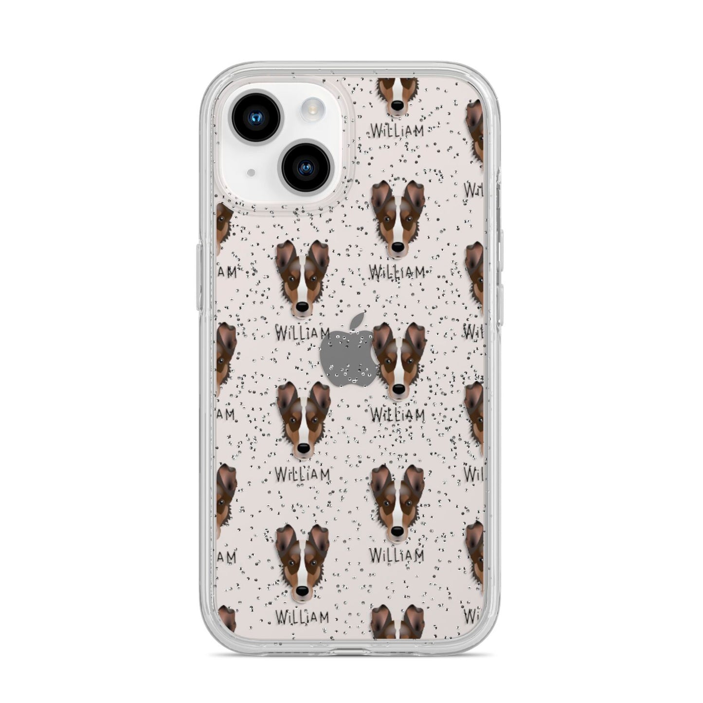 Smooth Collie Icon with Name iPhone 14 Glitter Tough Case Starlight