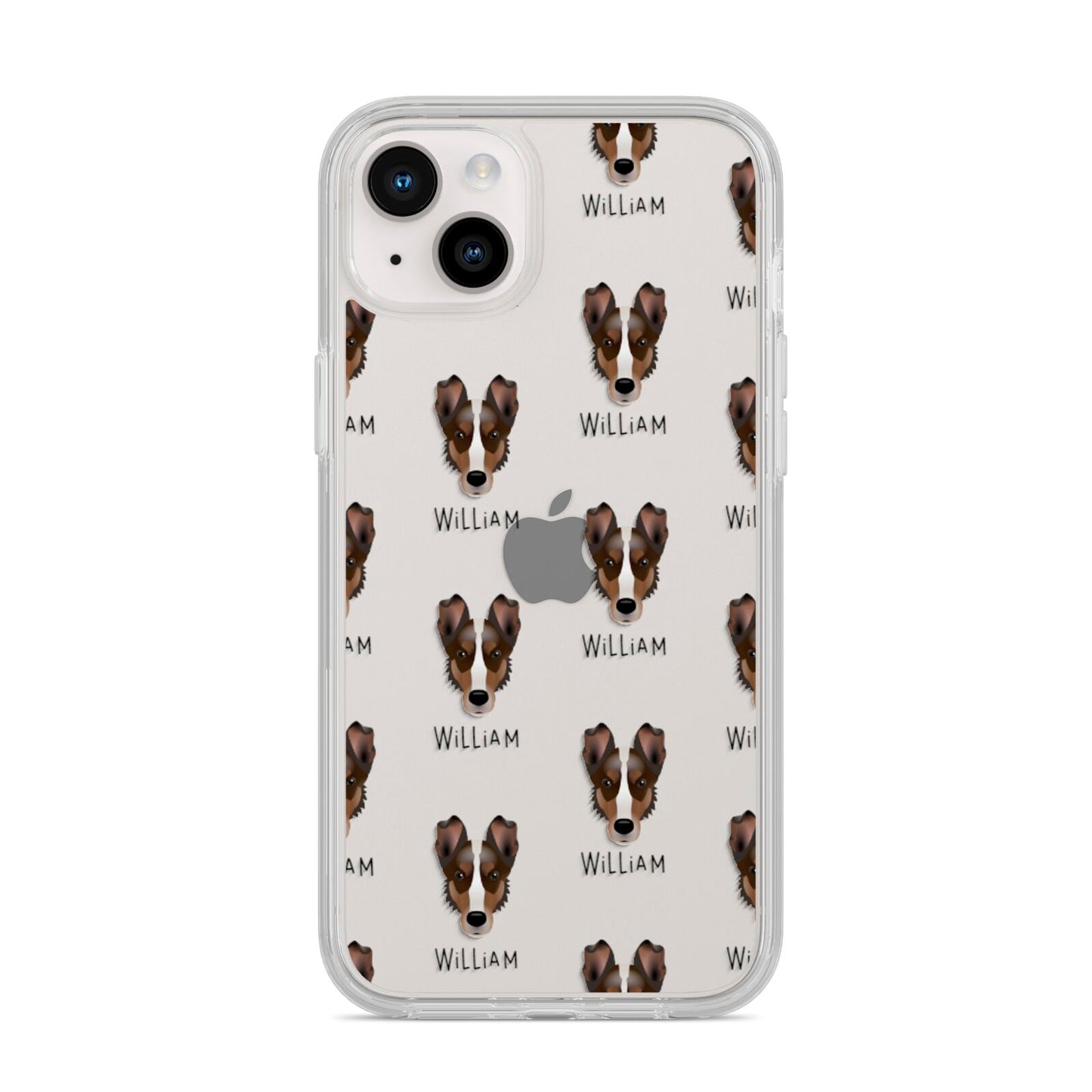 Smooth Collie Icon with Name iPhone 14 Plus Clear Tough Case Starlight
