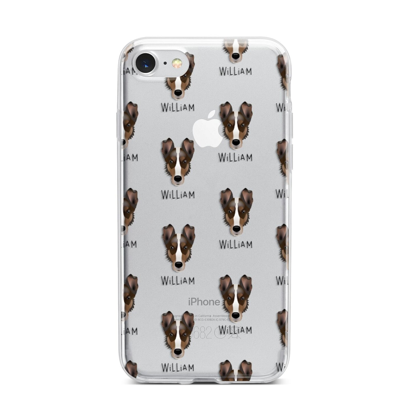 Smooth Collie Icon with Name iPhone 7 Bumper Case on Silver iPhone