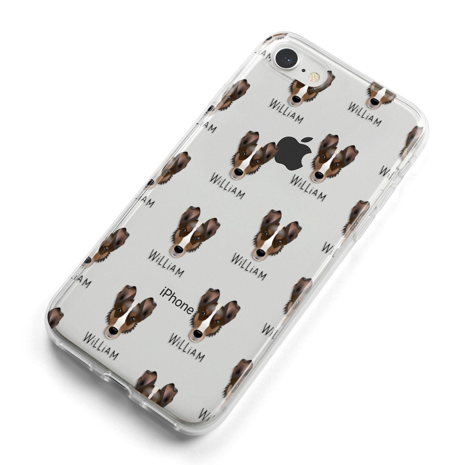 Smooth Collie Icon with Name iPhone 8 Bumper Case on Silver iPhone Alternative Image