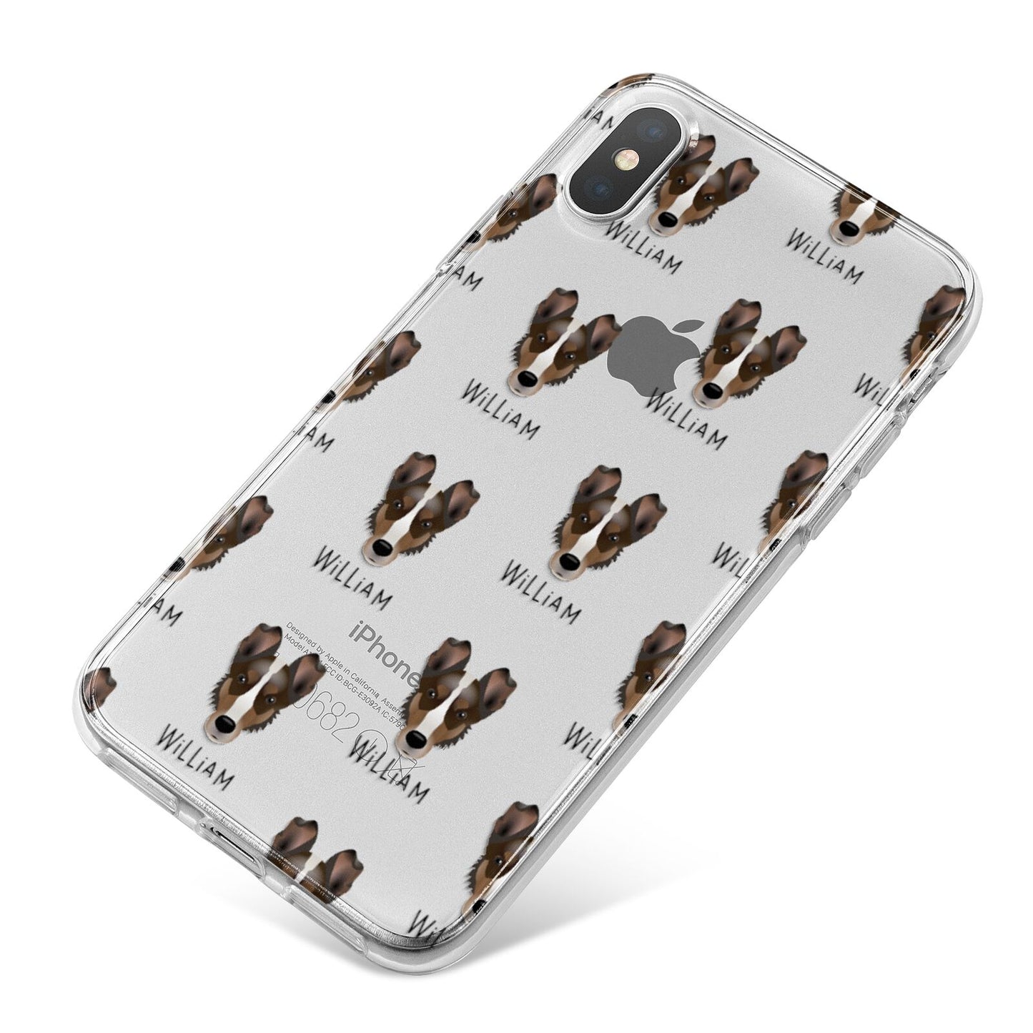 Smooth Collie Icon with Name iPhone X Bumper Case on Silver iPhone