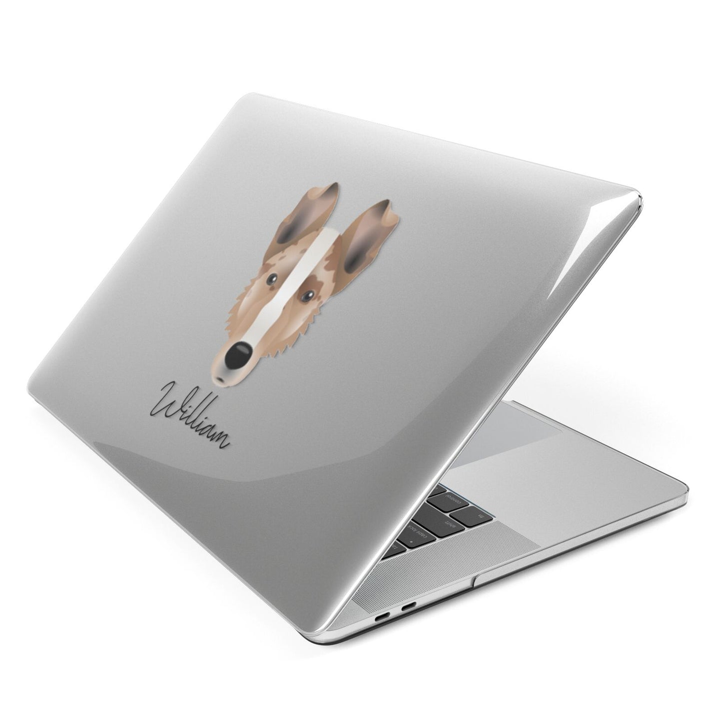 Smooth Collie Personalised Apple MacBook Case Side View