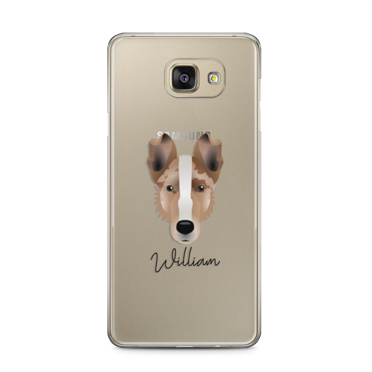 Smooth Collie Personalised Samsung Galaxy A5 2016 Case on gold phone