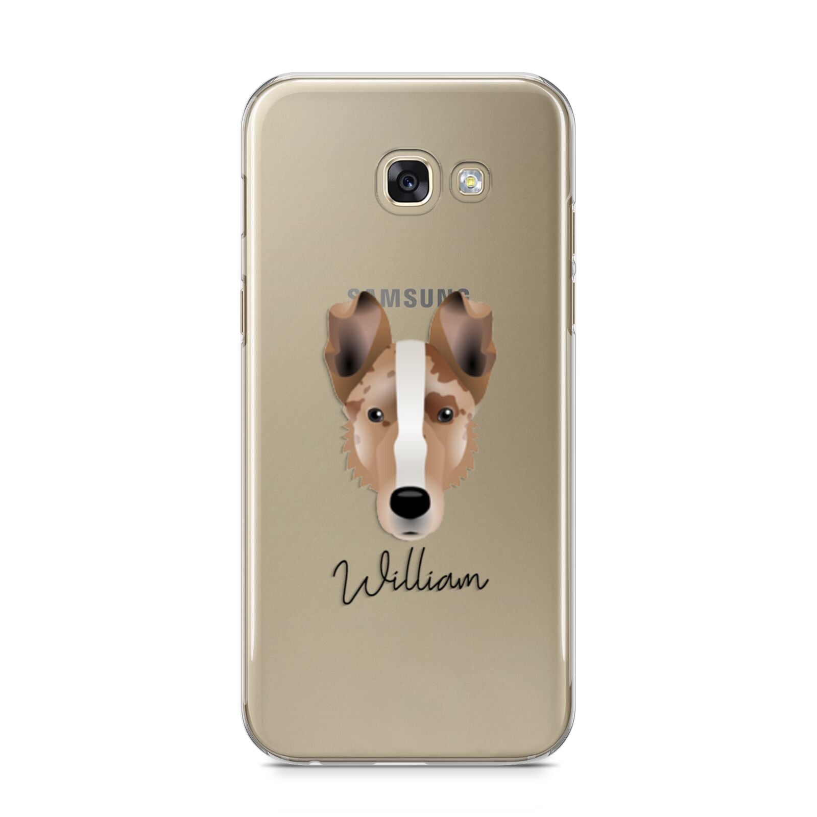 Smooth Collie Personalised Samsung Galaxy A5 2017 Case on gold phone