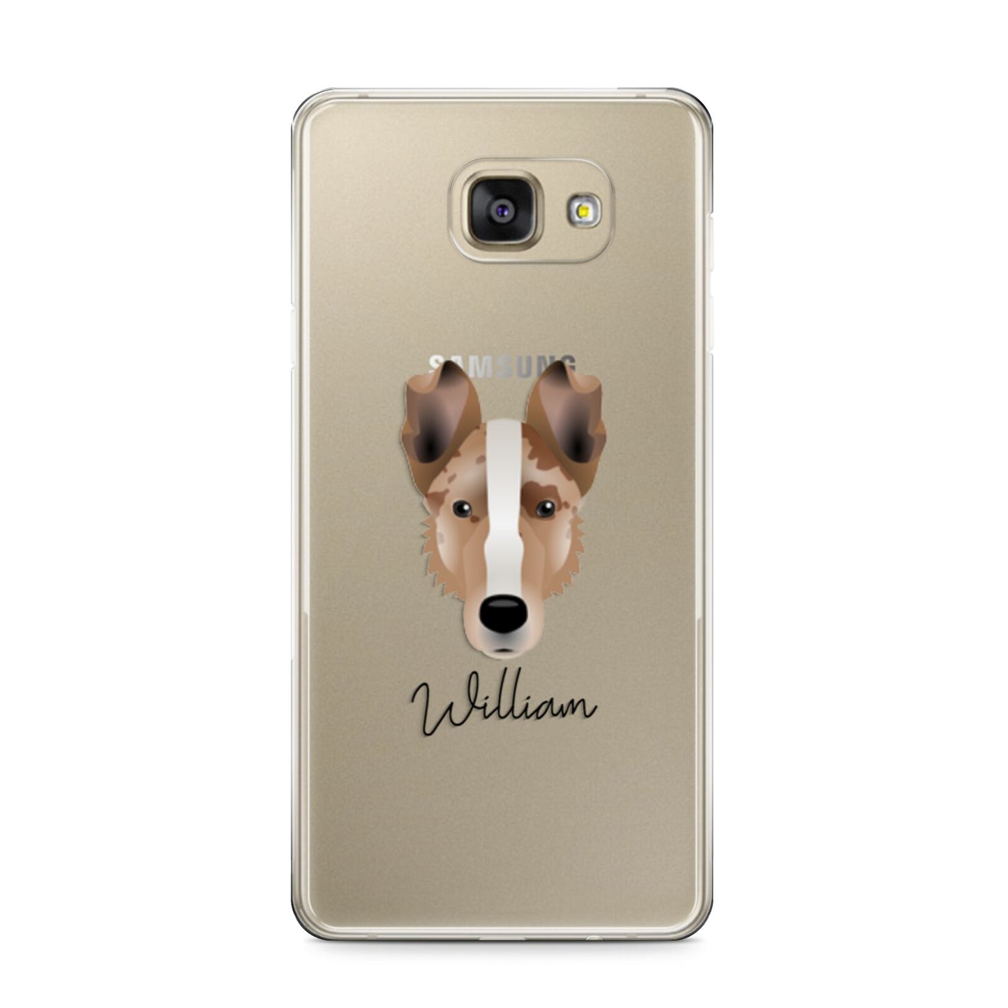 Smooth Collie Personalised Samsung Galaxy A9 2016 Case on gold phone