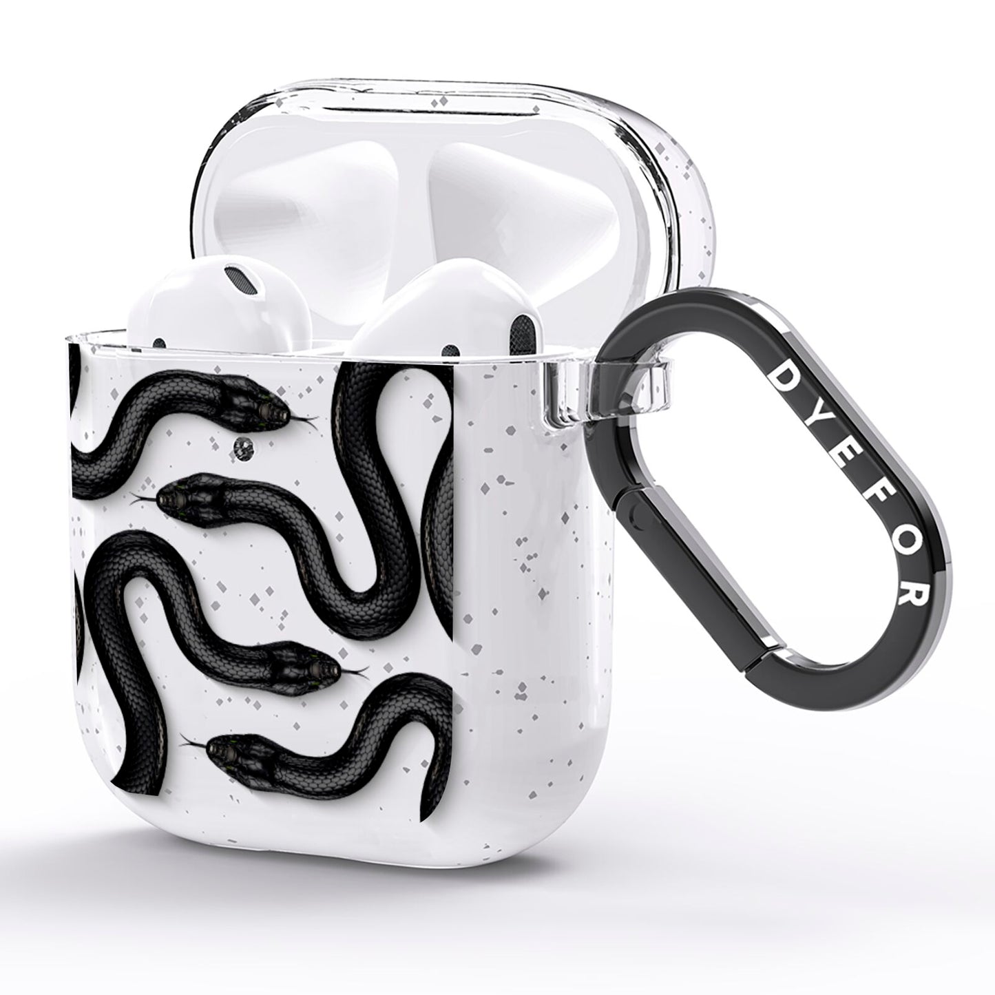 Snake Pattern AirPods Glitter Case Side Image