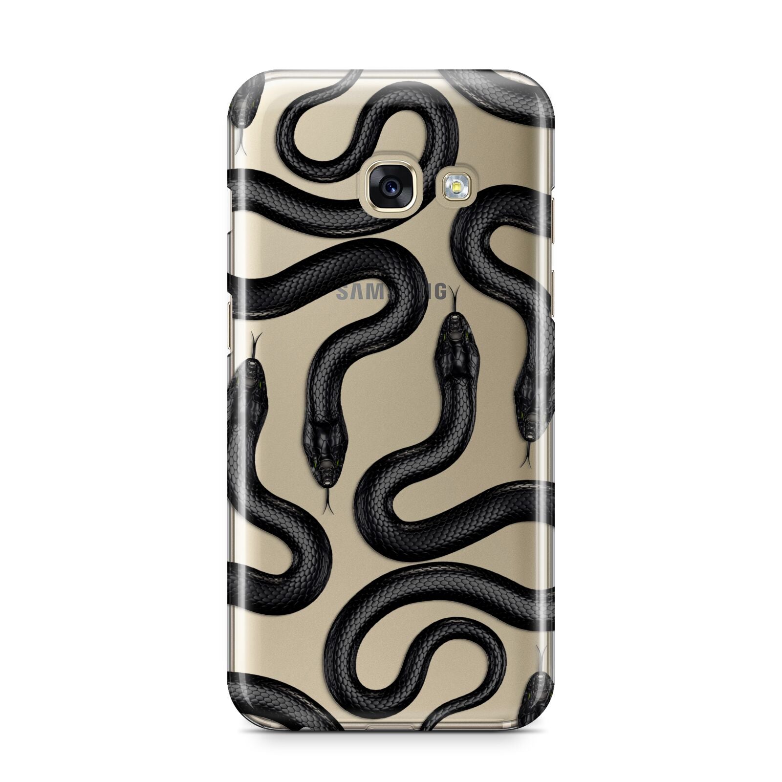 Snake Pattern Samsung Galaxy A3 2017 Case on gold phone