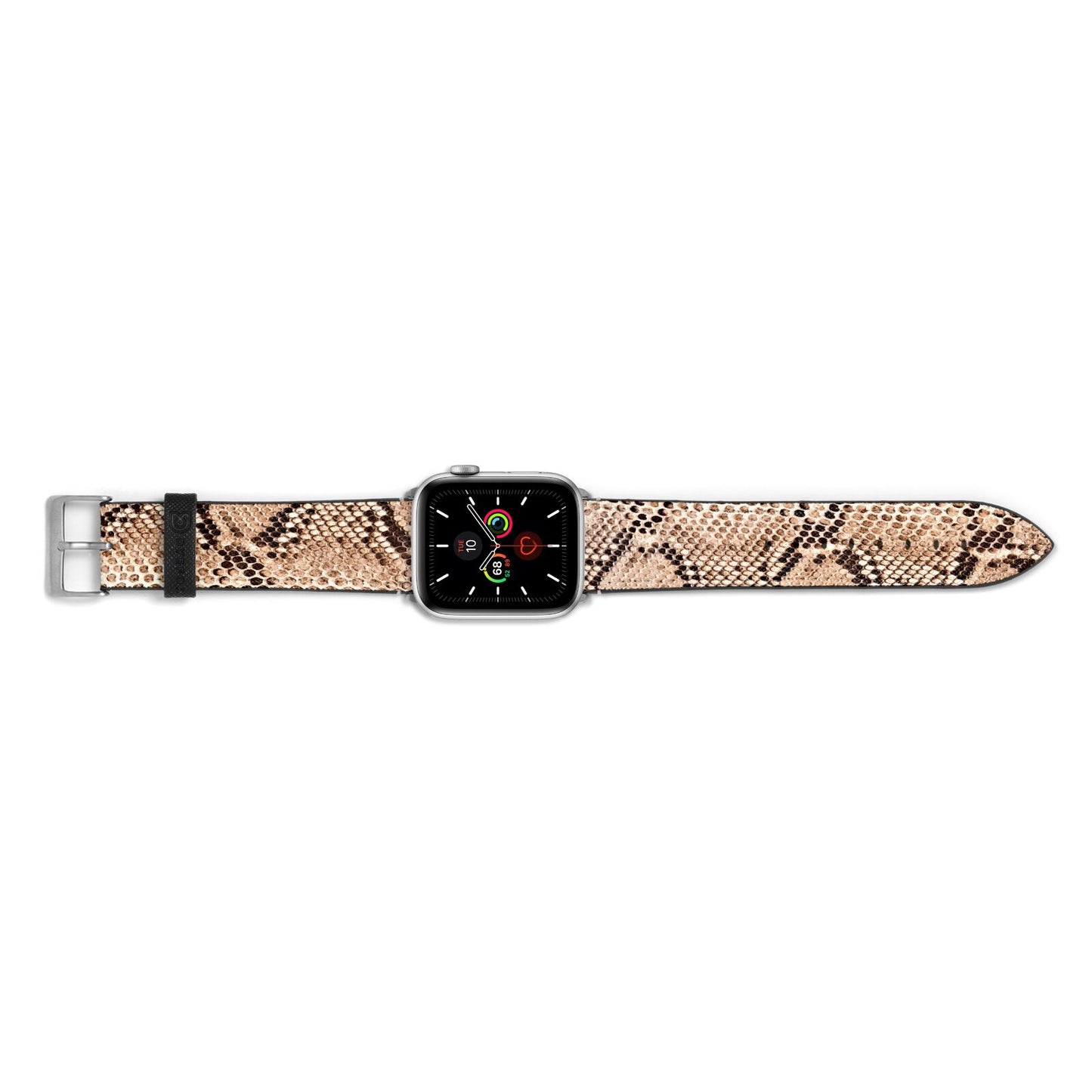 Snakeskin Apple Watch Strap Landscape Image Silver Hardware