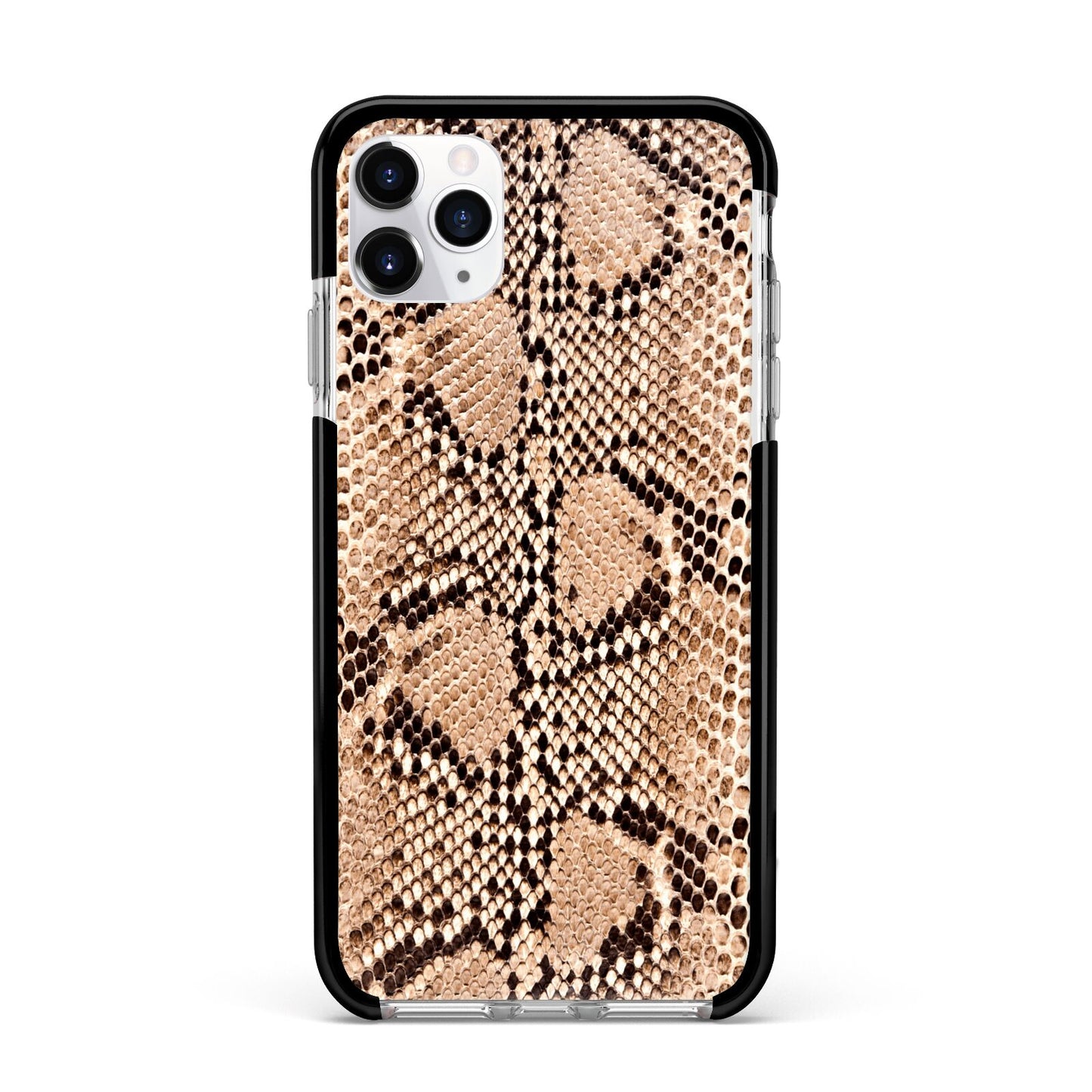 Snakeskin Apple iPhone 11 Pro Max in Silver with Black Impact Case