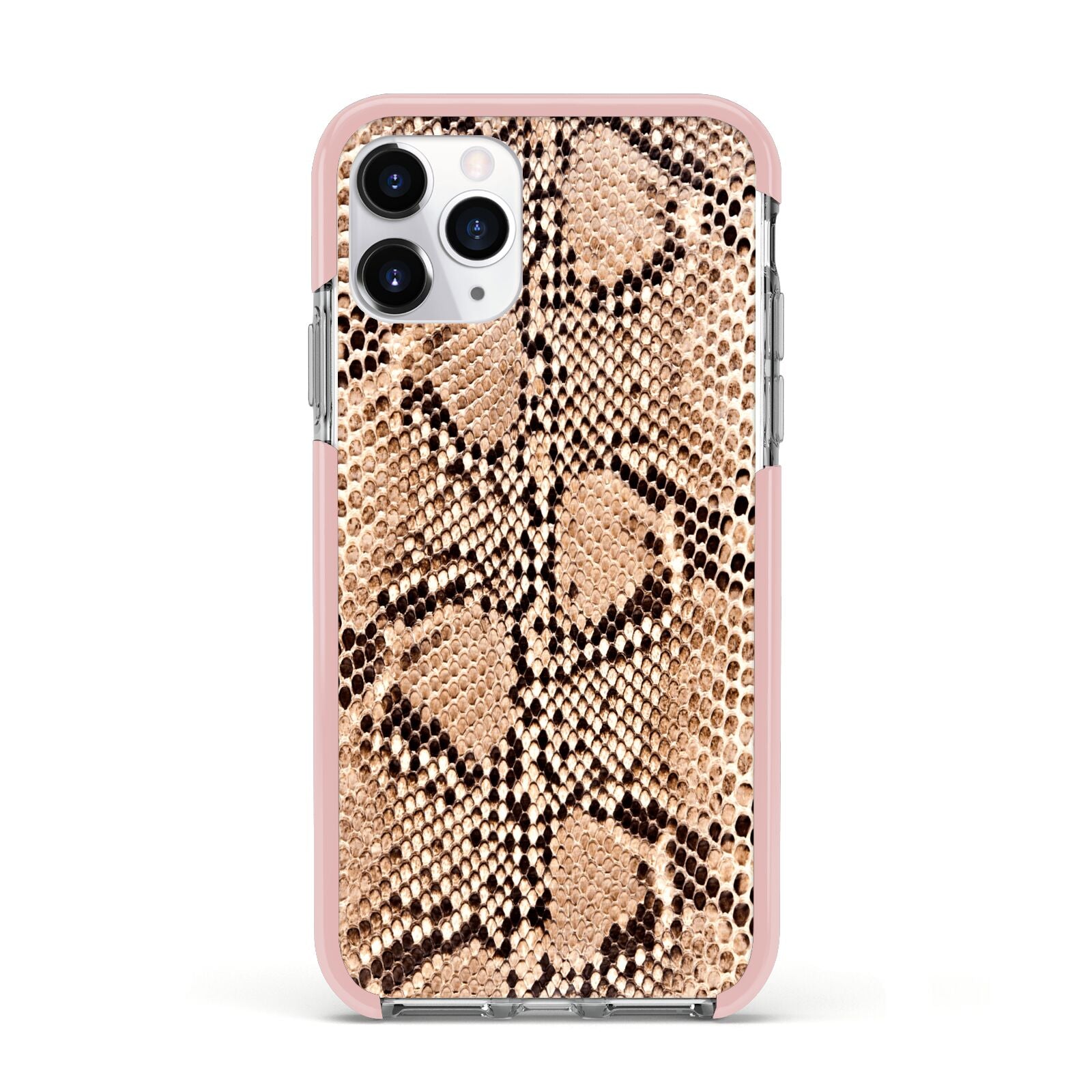 Snakeskin Apple iPhone 11 Pro in Silver with Pink Impact Case