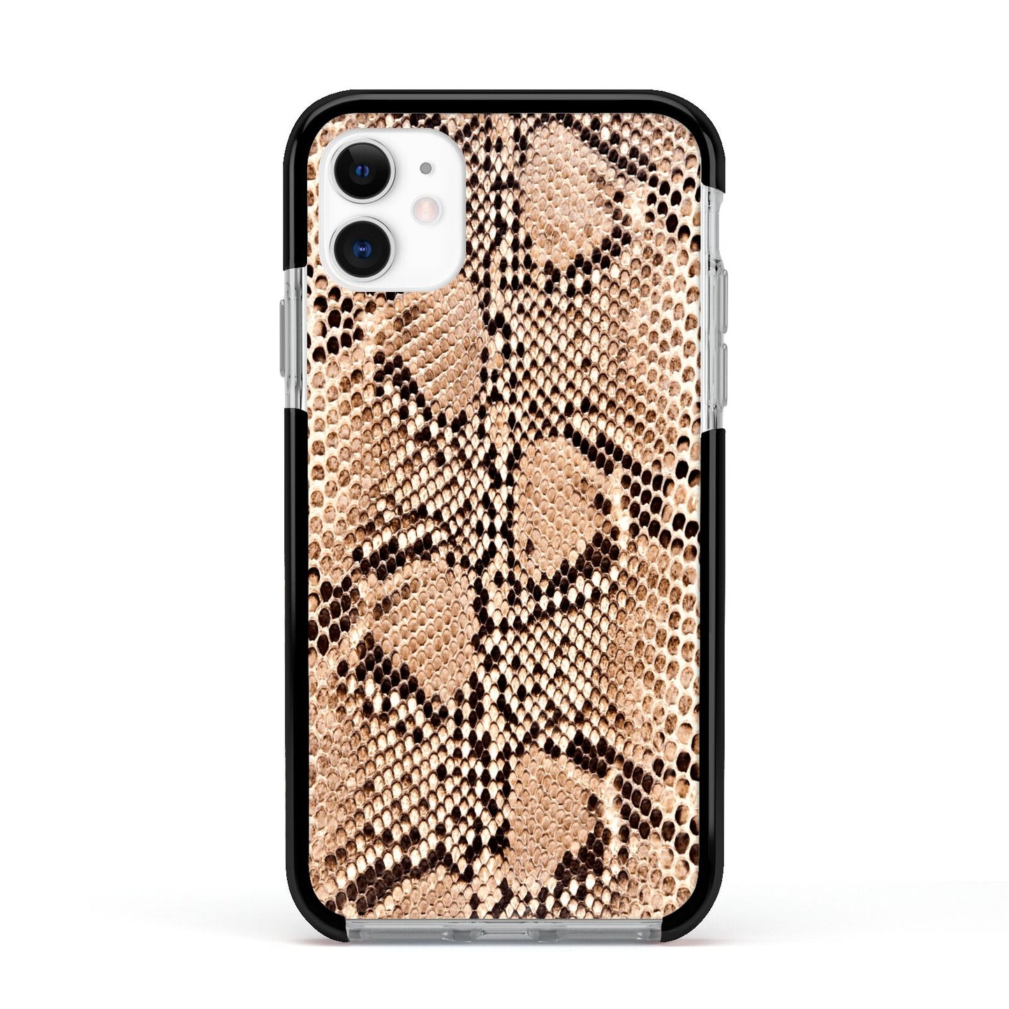 Snakeskin Apple iPhone 11 in White with Black Impact Case