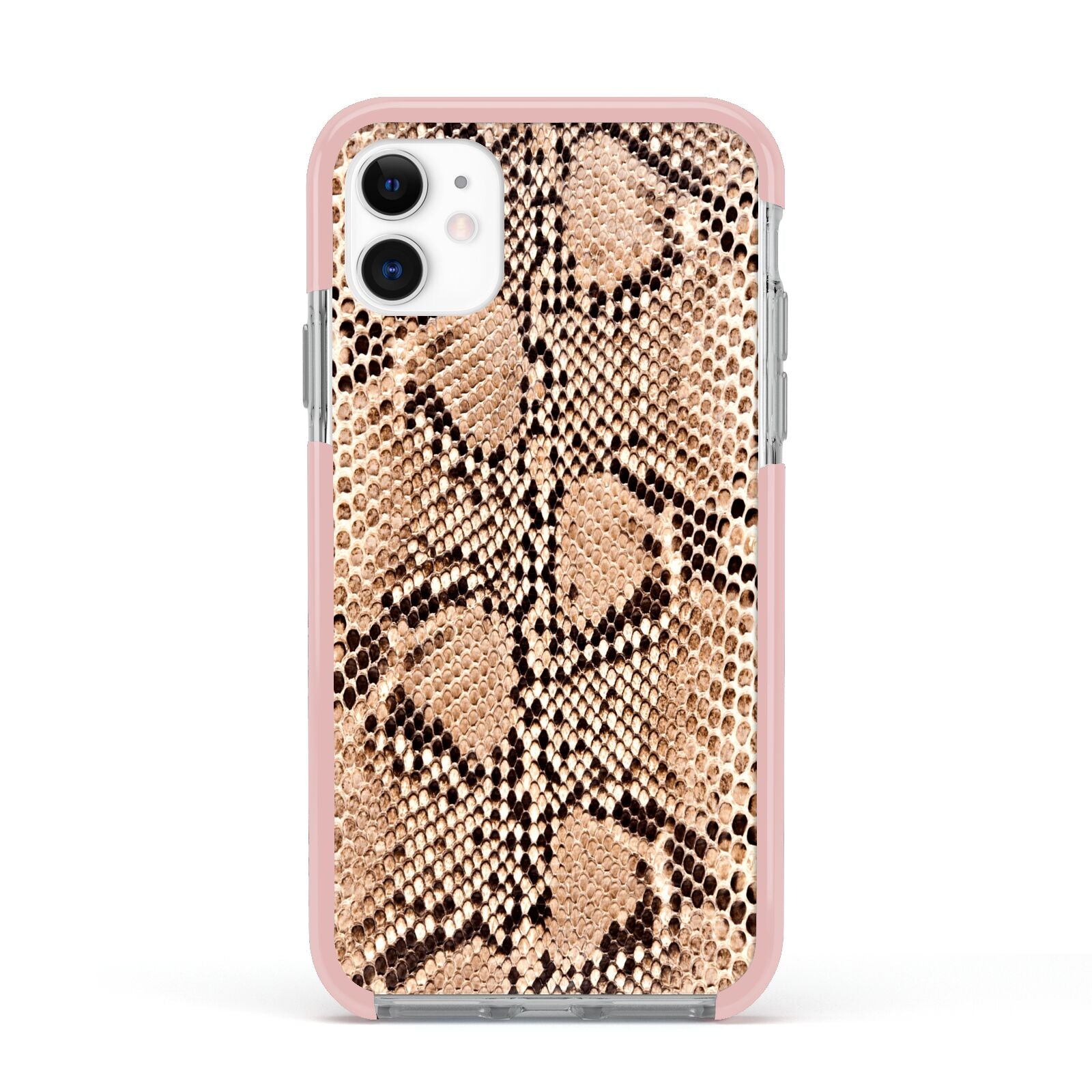 Snakeskin Apple iPhone 11 in White with Pink Impact Case