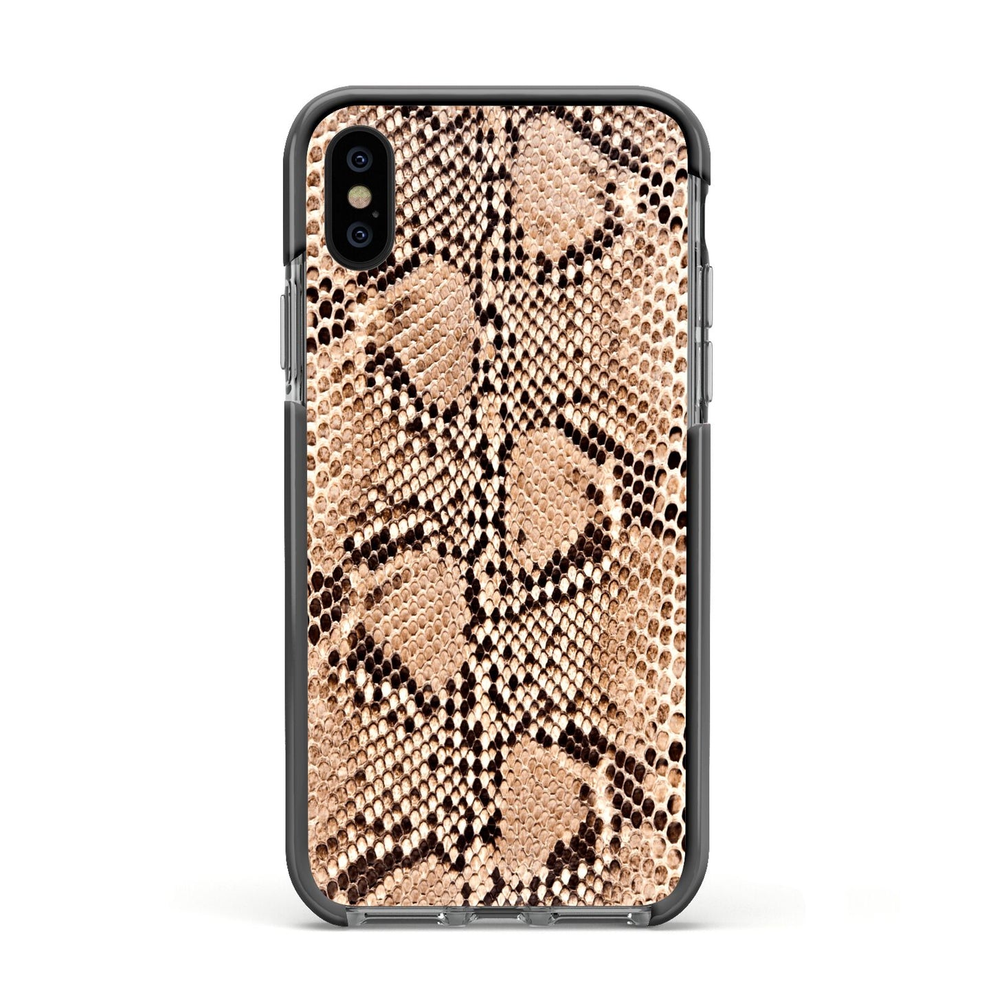 Snakeskin Apple iPhone Xs Impact Case Black Edge on Black Phone