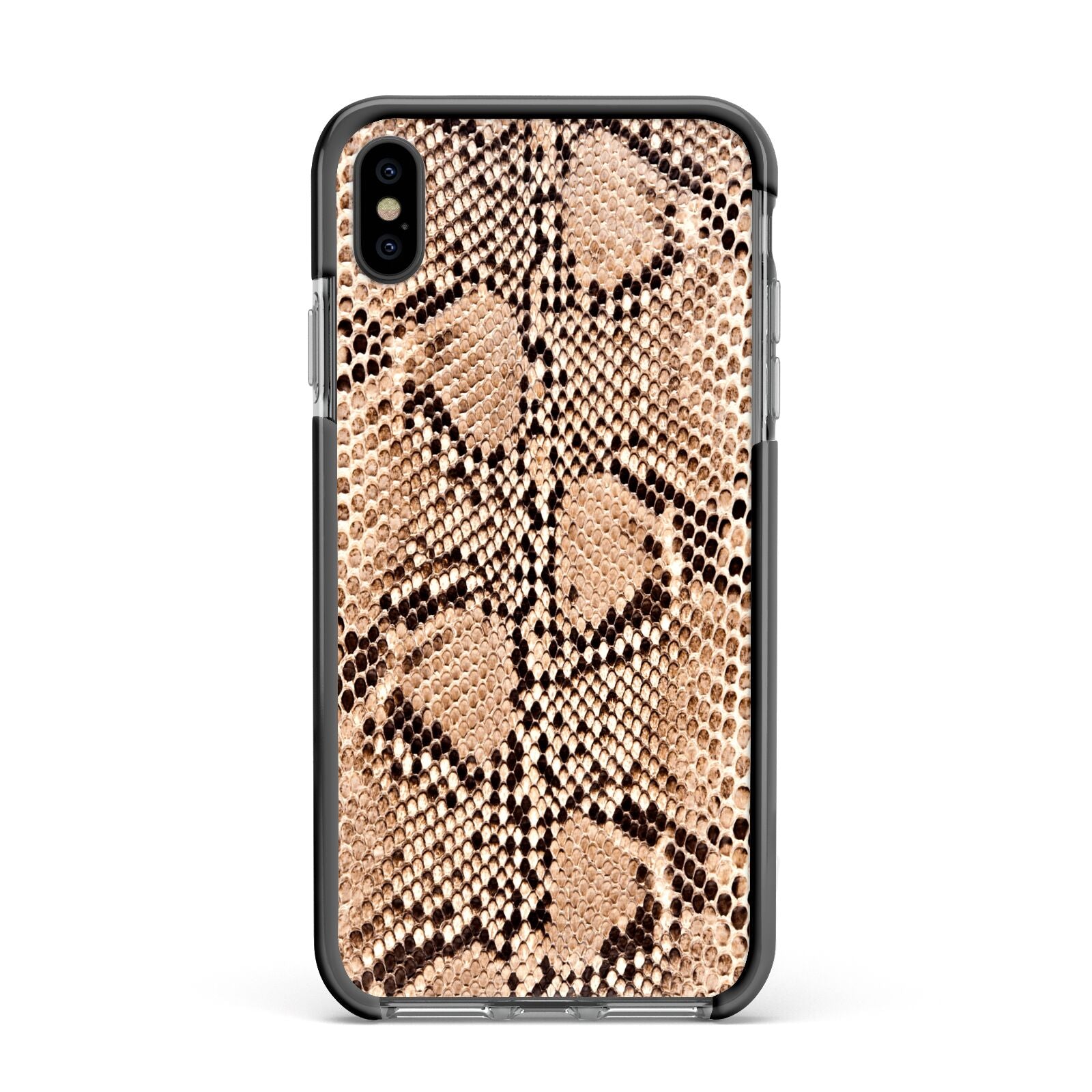 Snakeskin Apple iPhone Xs Max Impact Case Black Edge on Black Phone