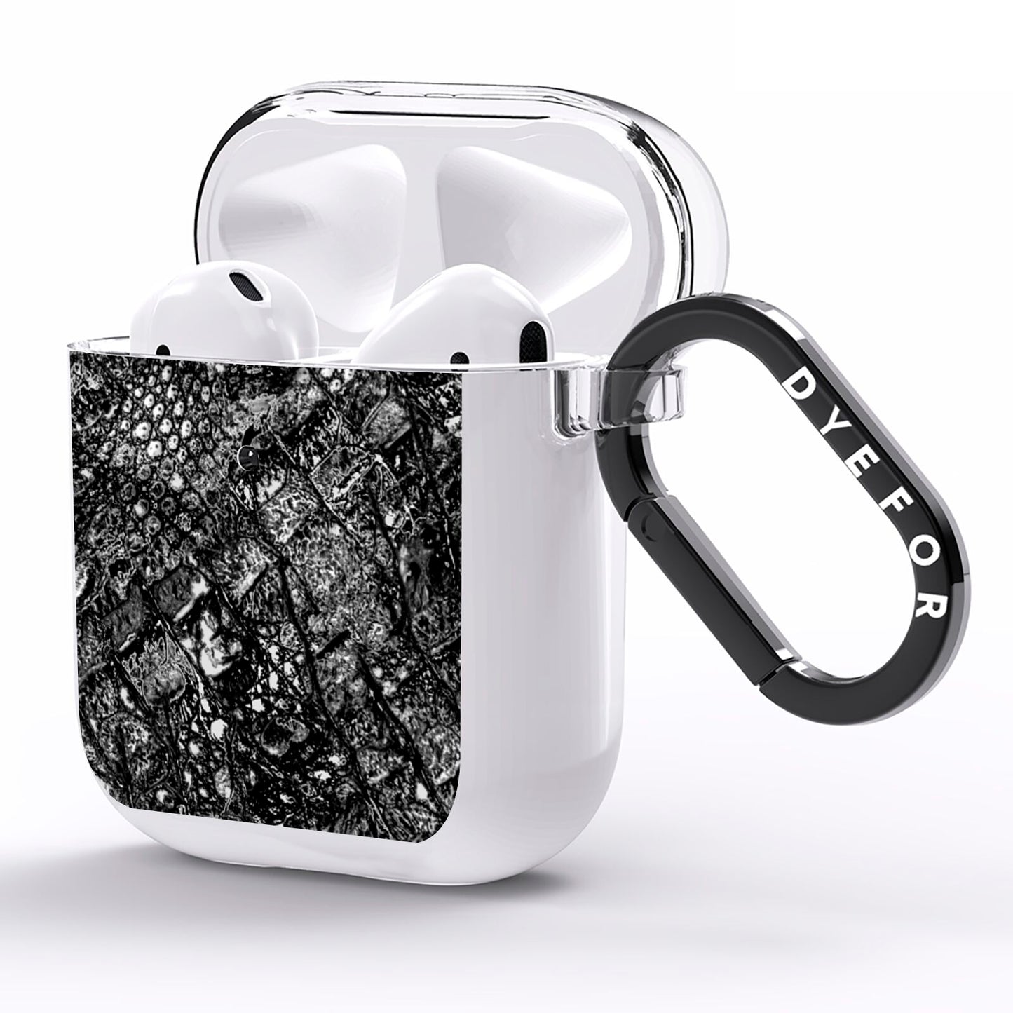 Snakeskin Design AirPods Clear Case Side Image