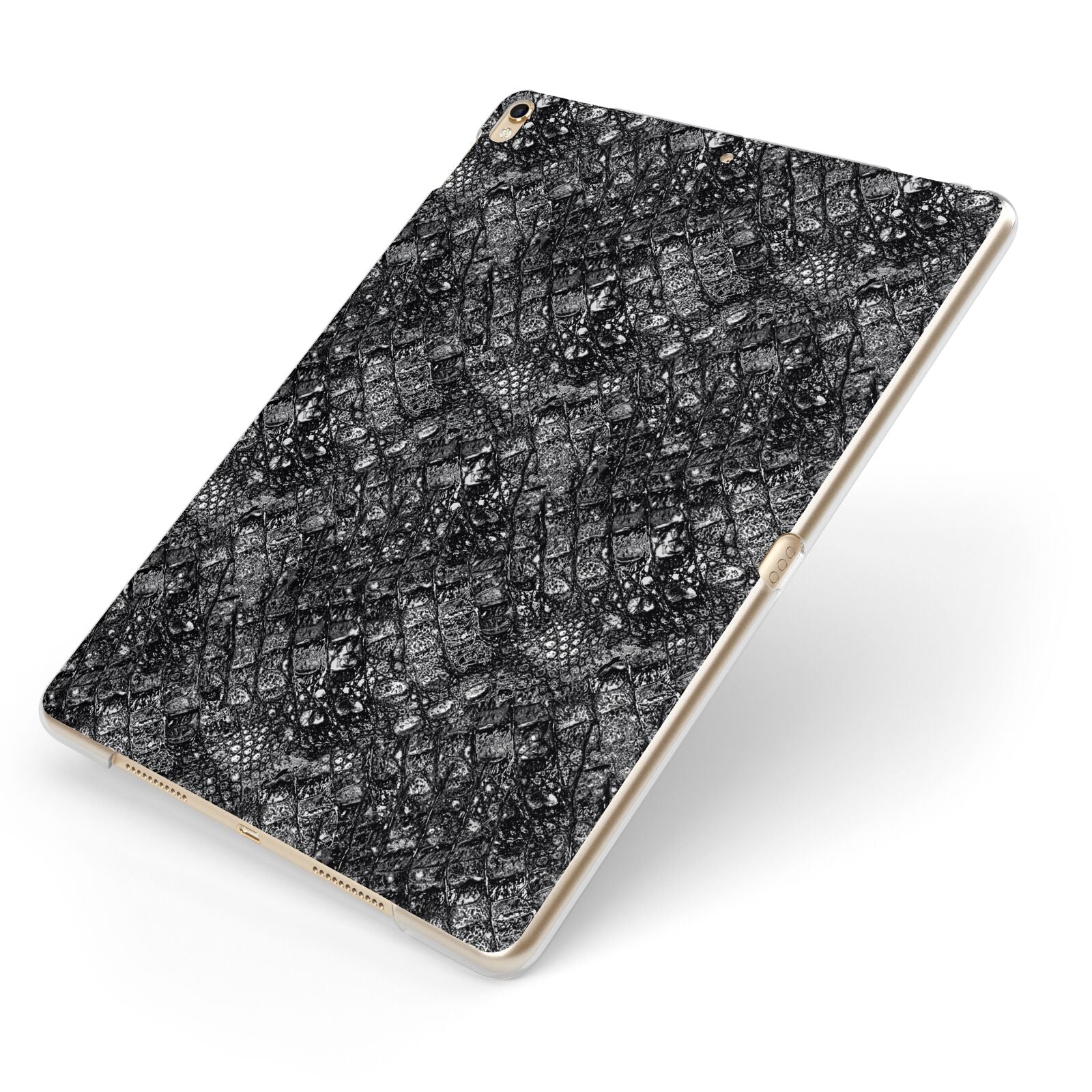 Snakeskin Design Apple iPad Case on Gold iPad Side View