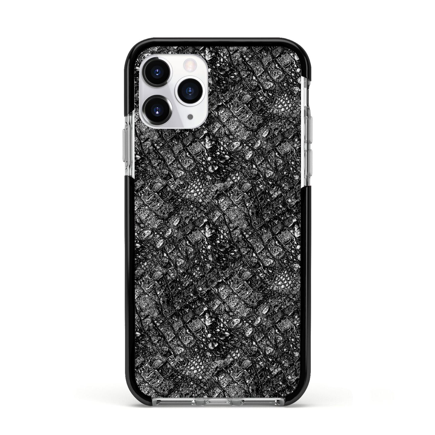 Snakeskin Design Apple iPhone 11 Pro in Silver with Black Impact Case