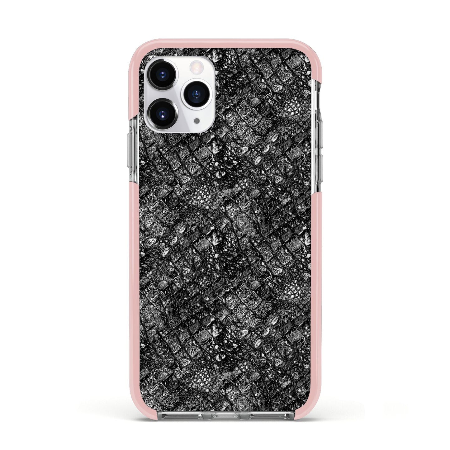 Snakeskin Design Apple iPhone 11 Pro in Silver with Pink Impact Case