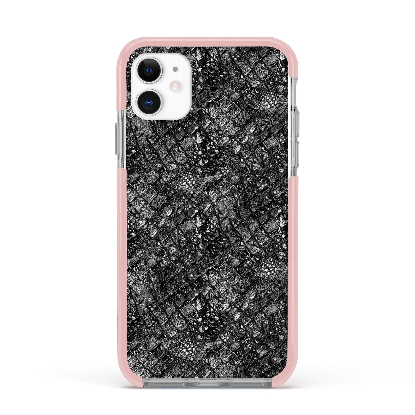 Snakeskin Design Apple iPhone 11 in White with Pink Impact Case