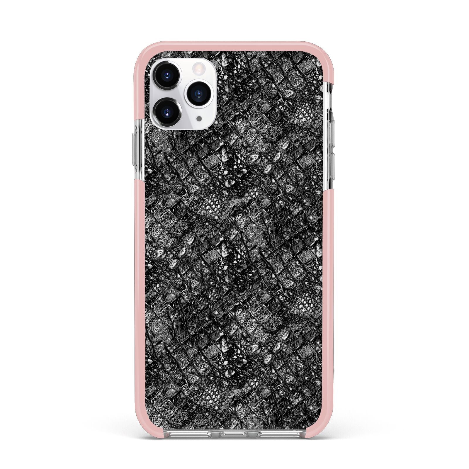 Snakeskin Design iPhone 11 Pro Max Impact Pink Edge Case