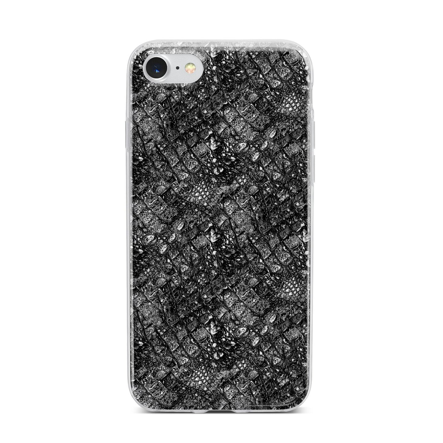 Snakeskin Design iPhone 7 Bumper Case on Silver iPhone