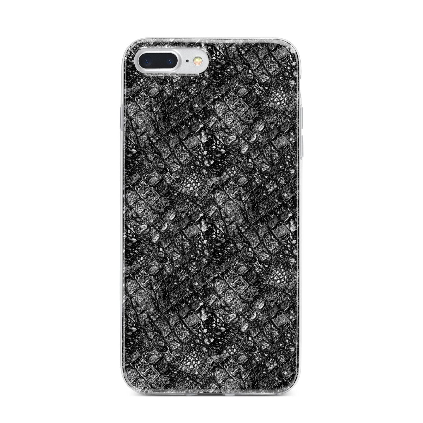 Snakeskin Design iPhone 7 Plus Bumper Case on Silver iPhone