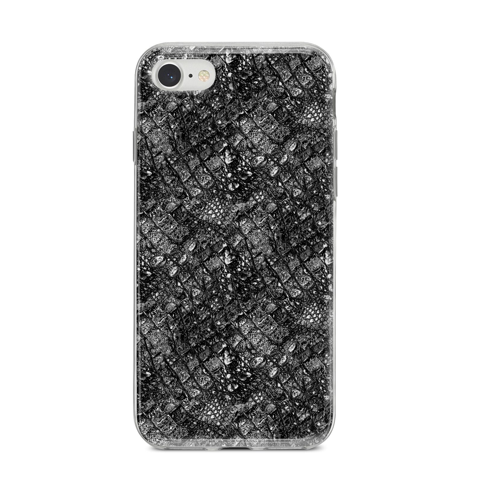 Snakeskin Design iPhone 8 Bumper Case on Silver iPhone