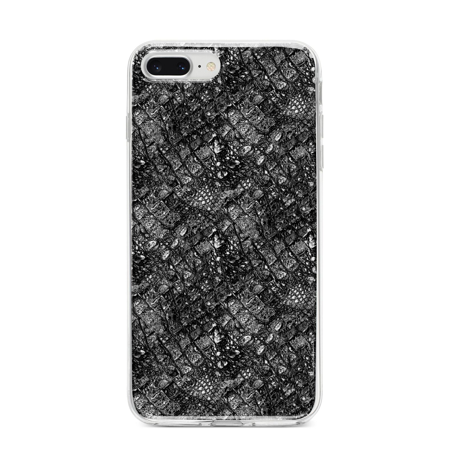 Snakeskin Design iPhone 8 Plus Bumper Case on Silver iPhone