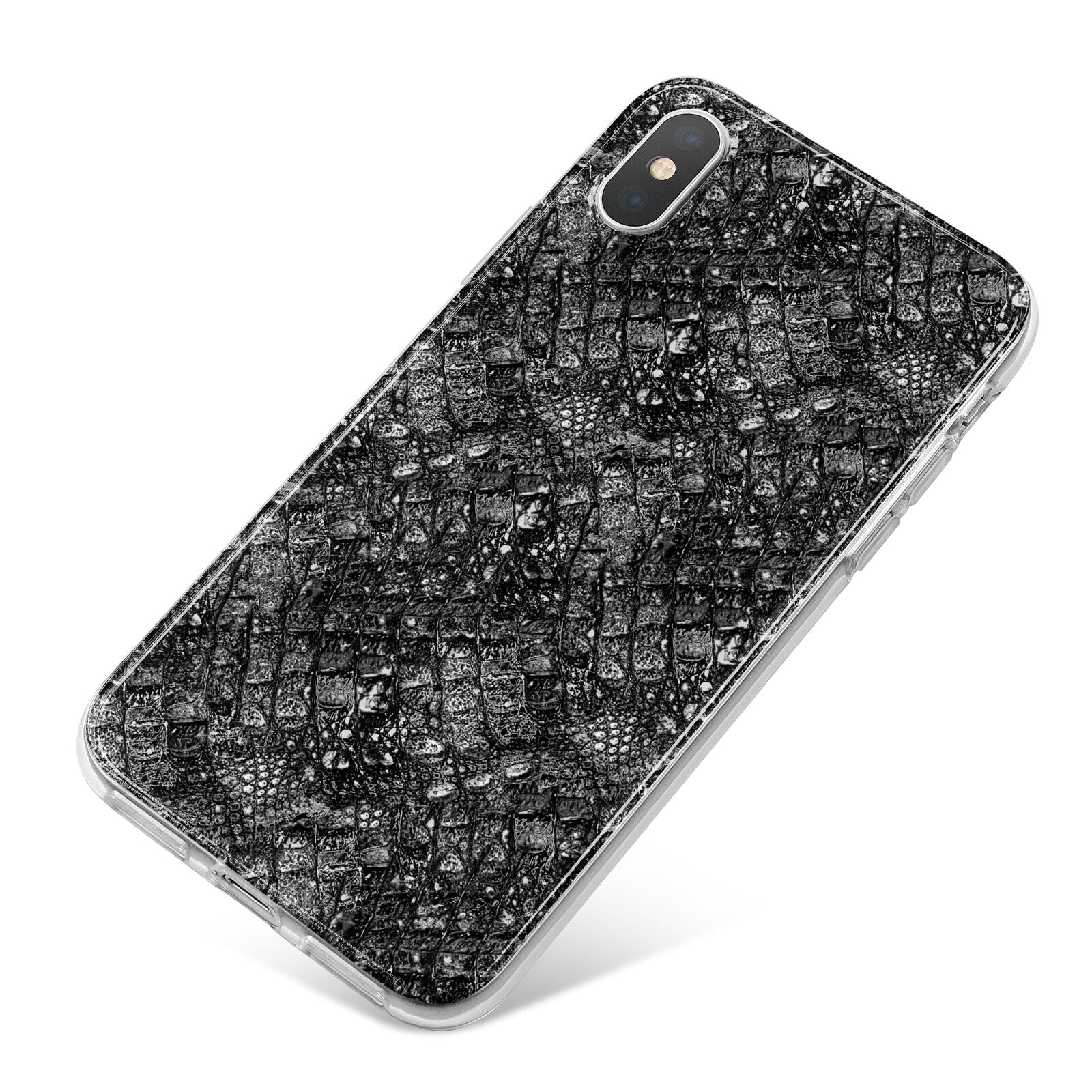 Snakeskin Design iPhone X Bumper Case on Silver iPhone