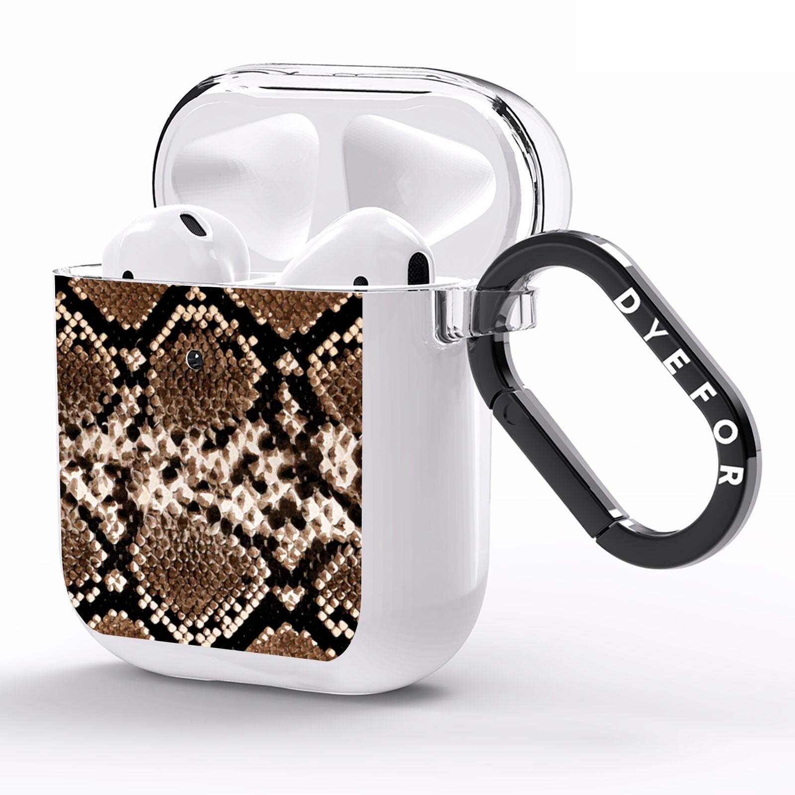 Snakeskin Pattern AirPods Clear Case Side Image