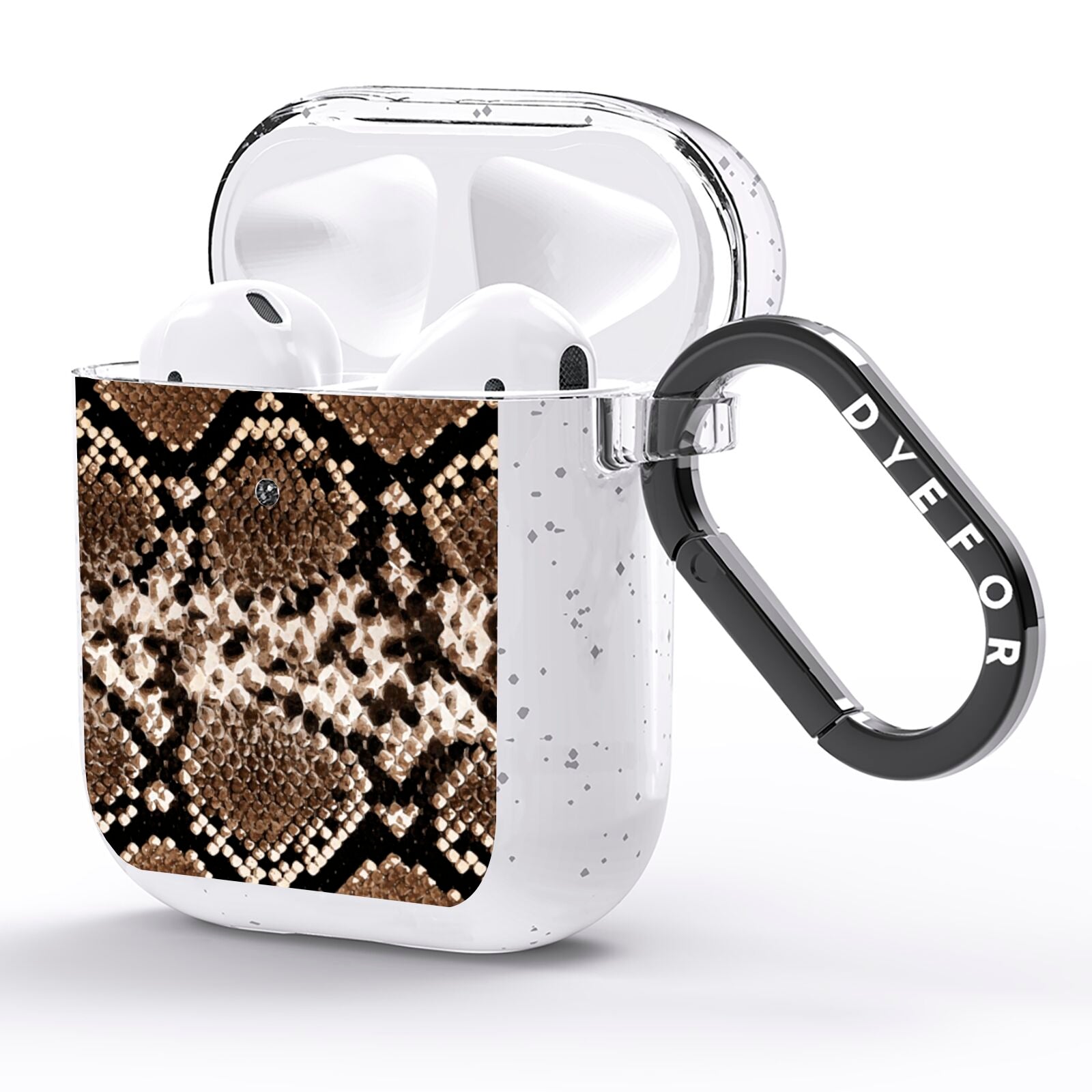 Snakeskin Pattern AirPods Glitter Case Side Image