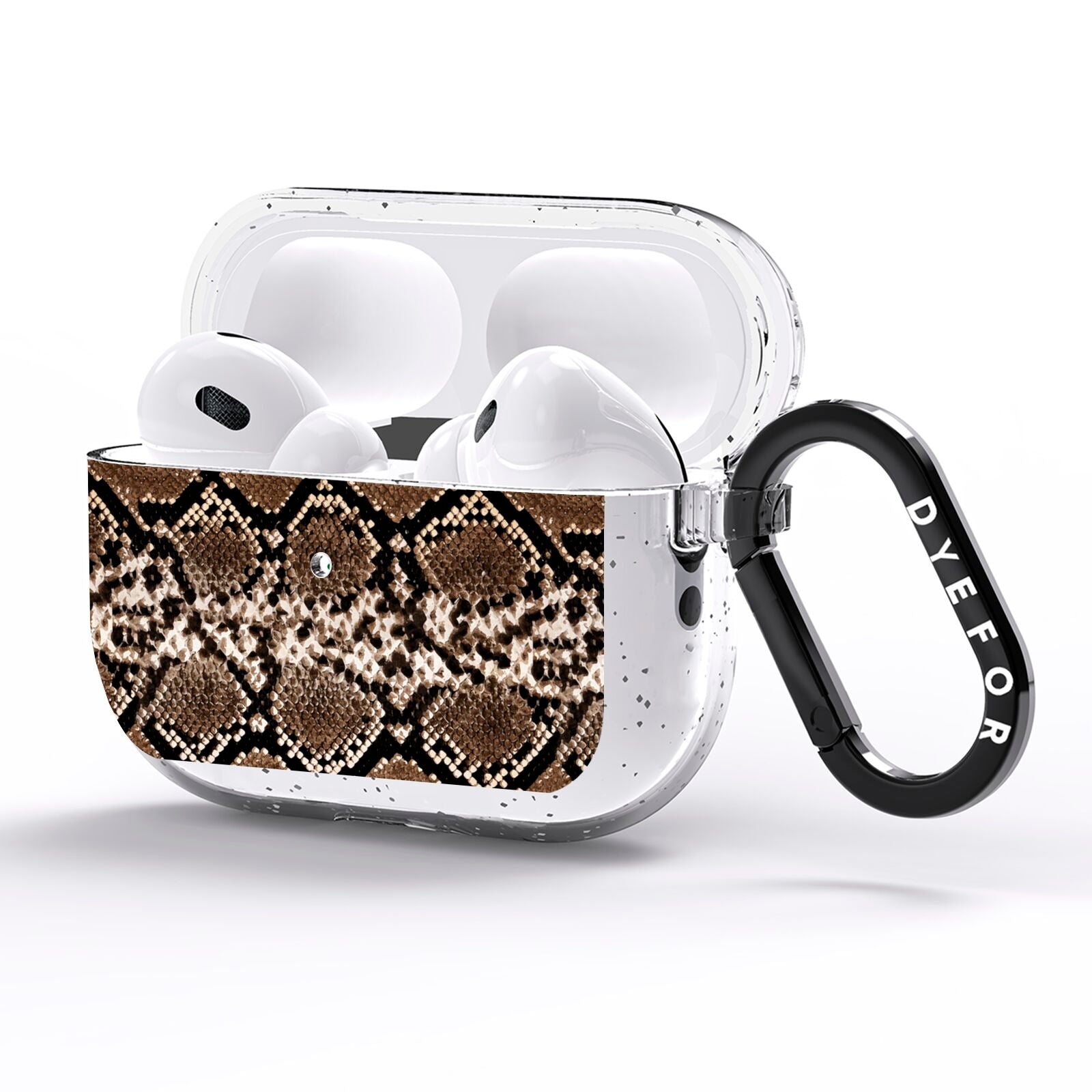 Snakeskin Pattern AirPods Pro Glitter Case Side Image