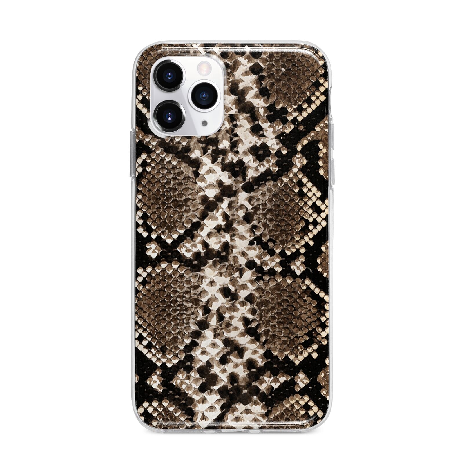 Snakeskin Pattern Apple iPhone 11 Pro Max in Silver with Bumper Case