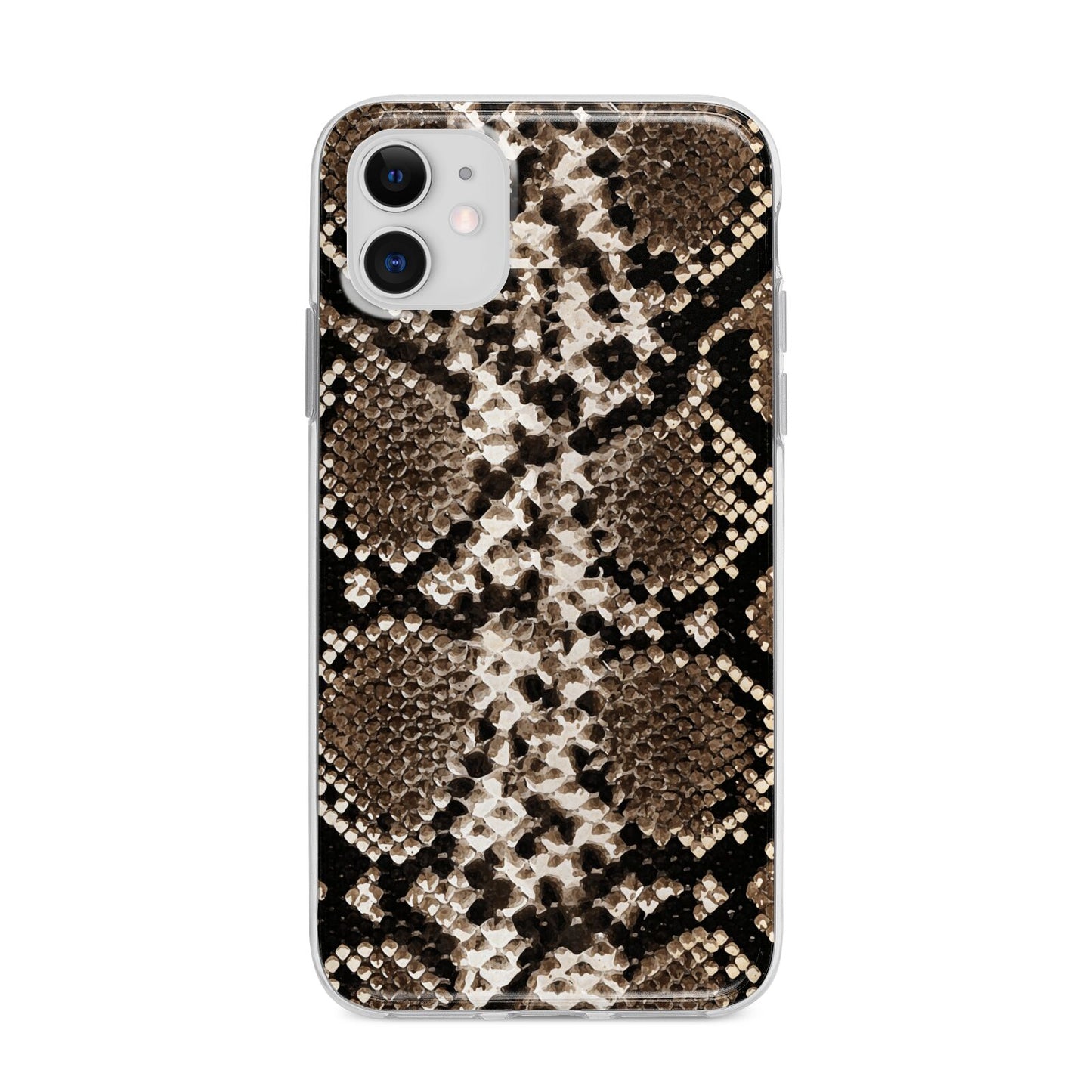 Snakeskin Pattern Apple iPhone 11 in White with Bumper Case