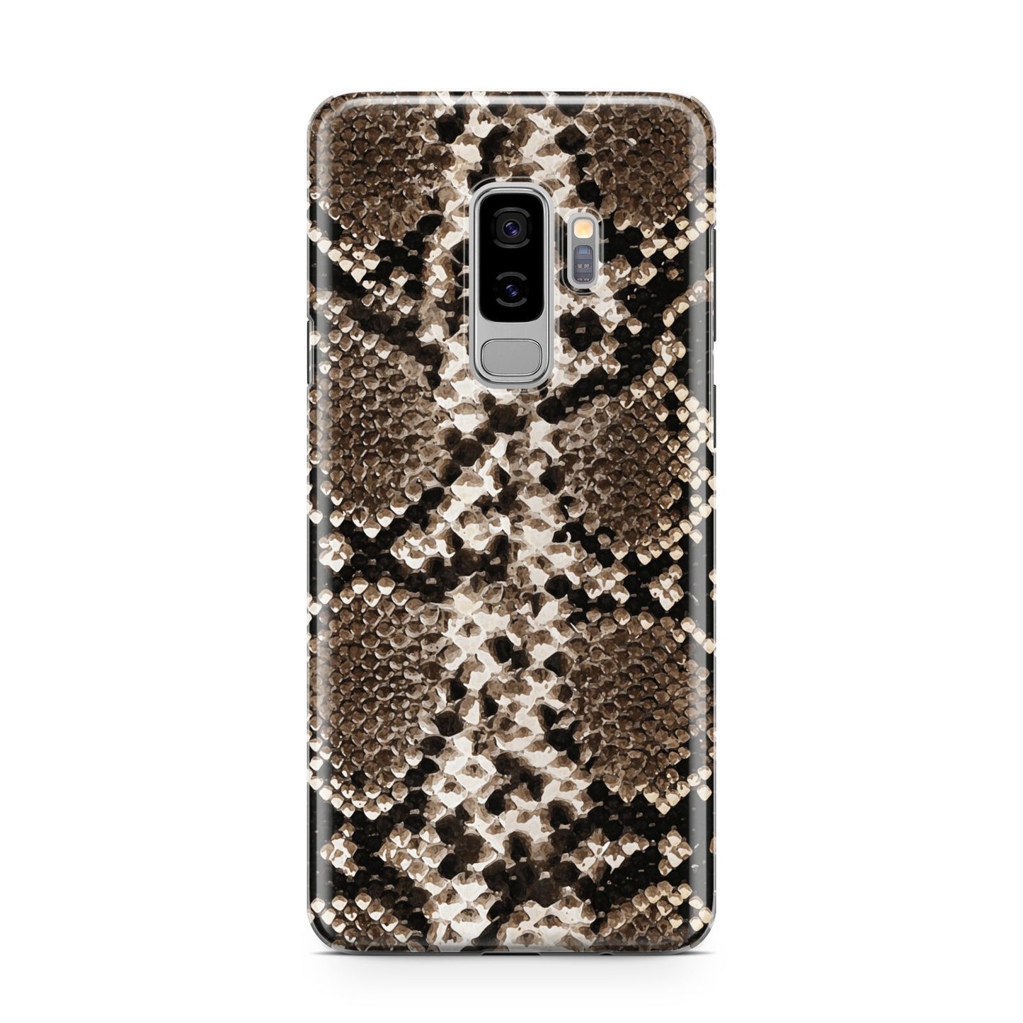 Snakeskin Pattern Samsung Galaxy S9 Plus Case on Silver phone