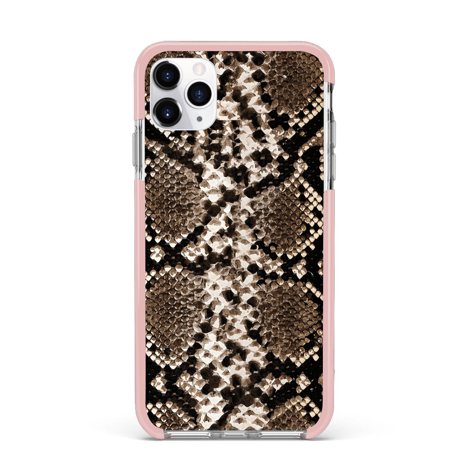 Snakeskin Pattern iPhone 11 Pro Max Impact Pink Edge Case