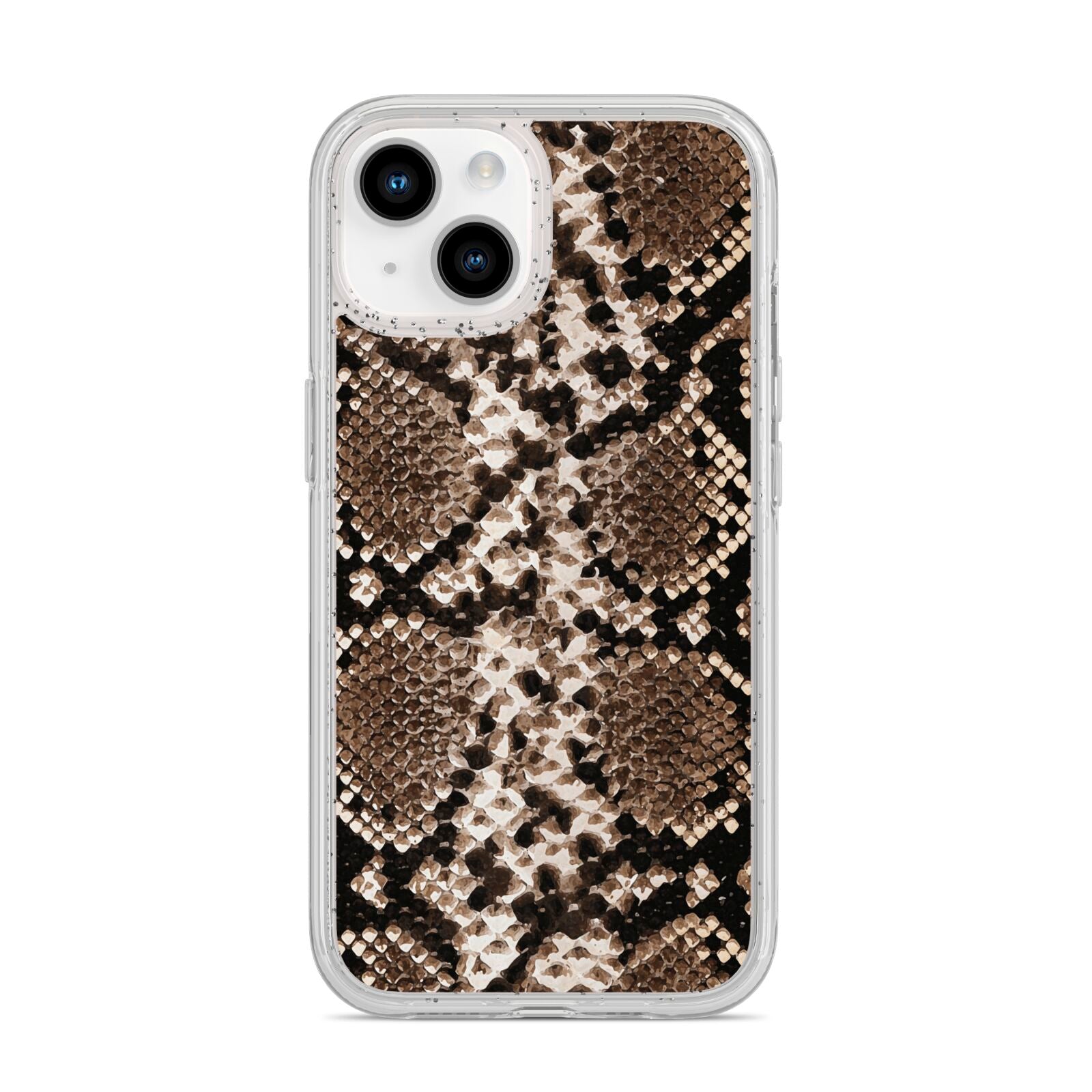 Snakeskin Pattern iPhone 14 Glitter Tough Case Starlight