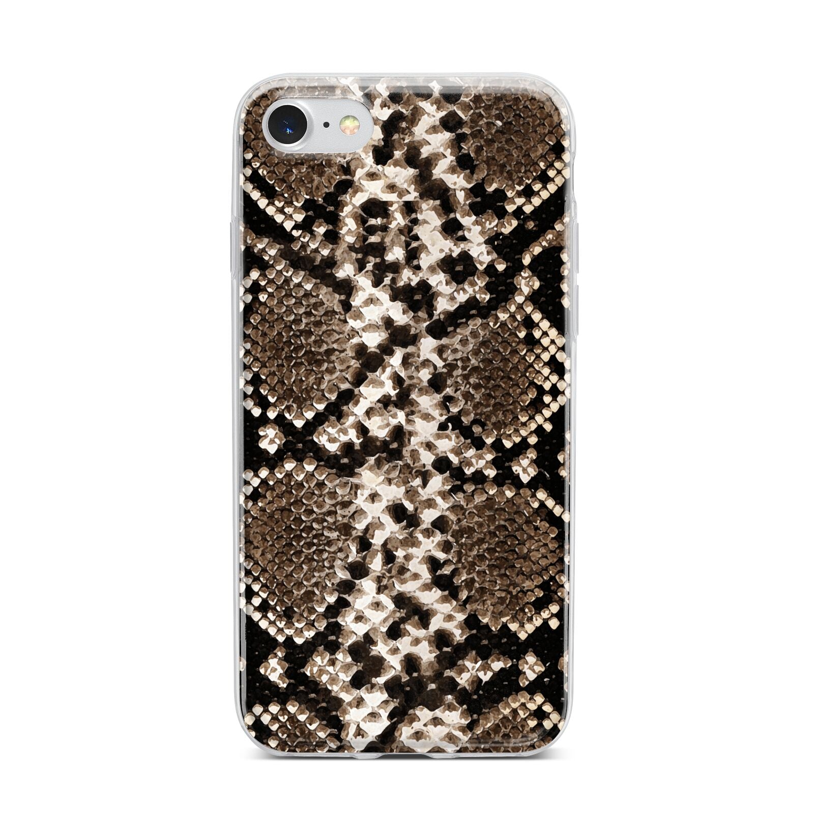 Snakeskin Pattern iPhone 7 Bumper Case on Silver iPhone