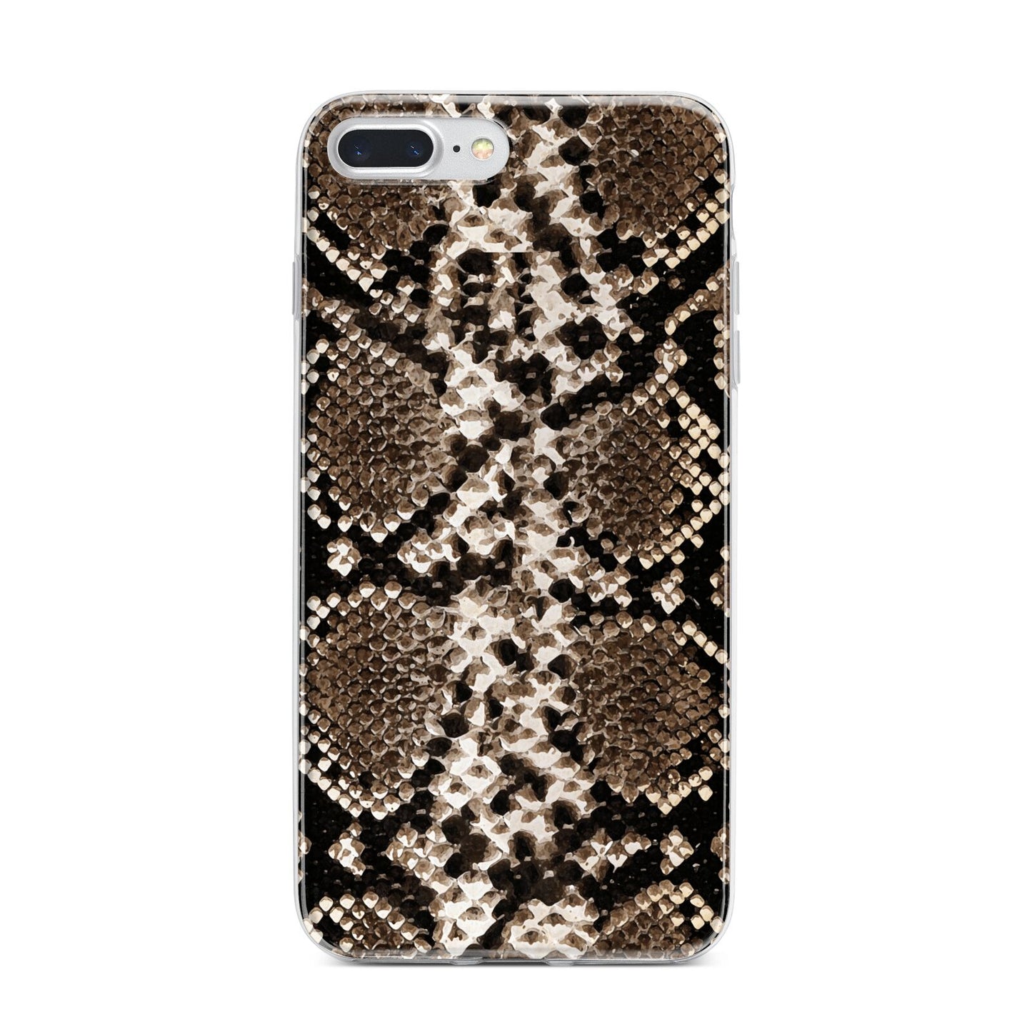 Snakeskin Pattern iPhone 7 Plus Bumper Case on Silver iPhone