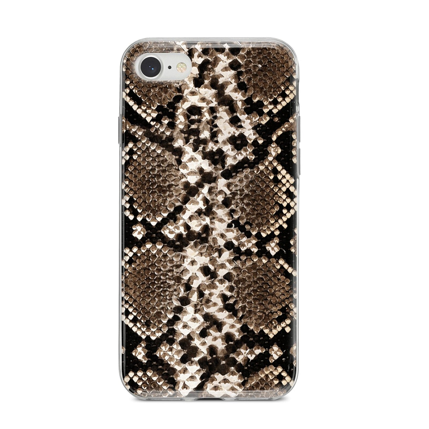 Snakeskin Pattern iPhone 8 Bumper Case on Silver iPhone