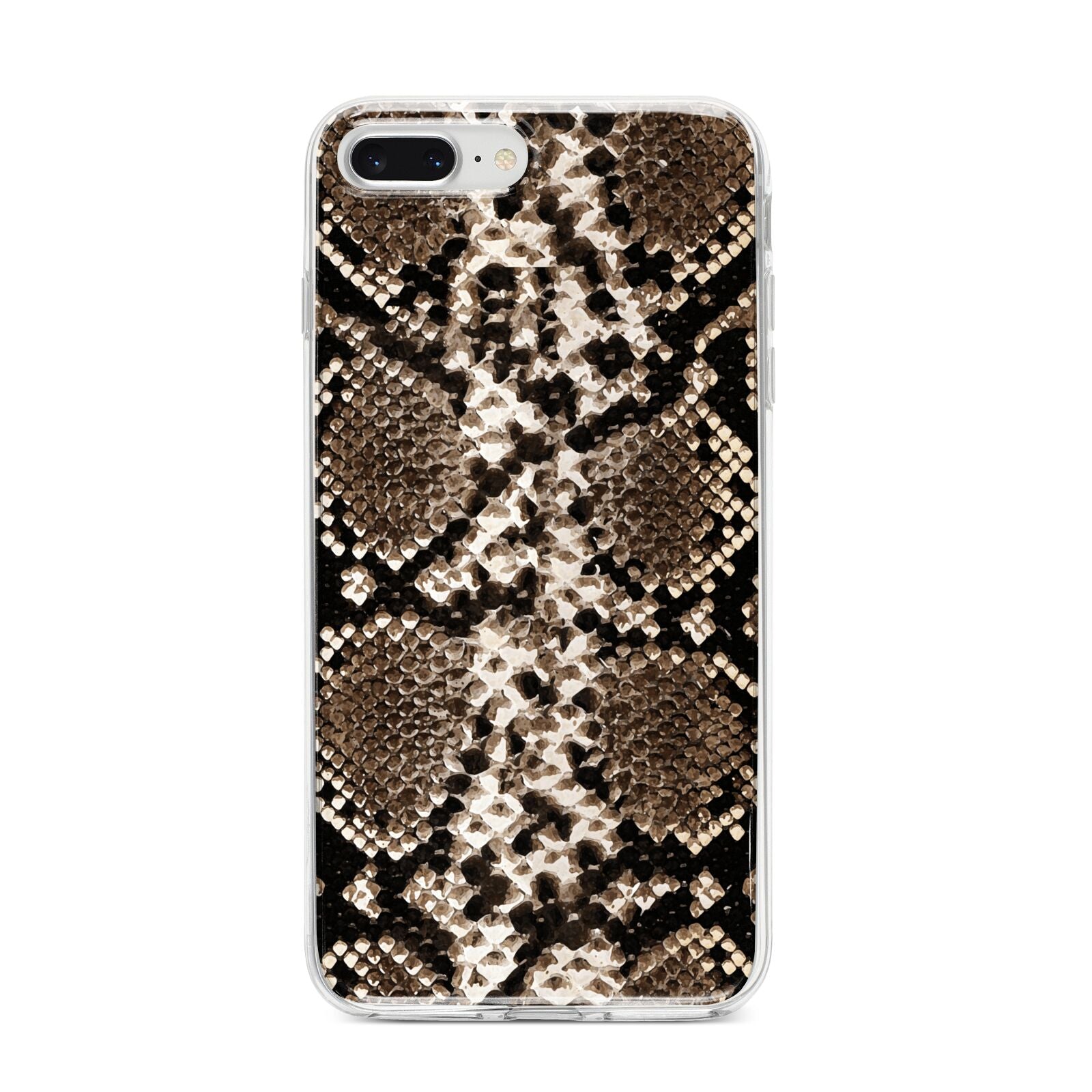 Snakeskin Pattern iPhone 8 Plus Bumper Case on Silver iPhone