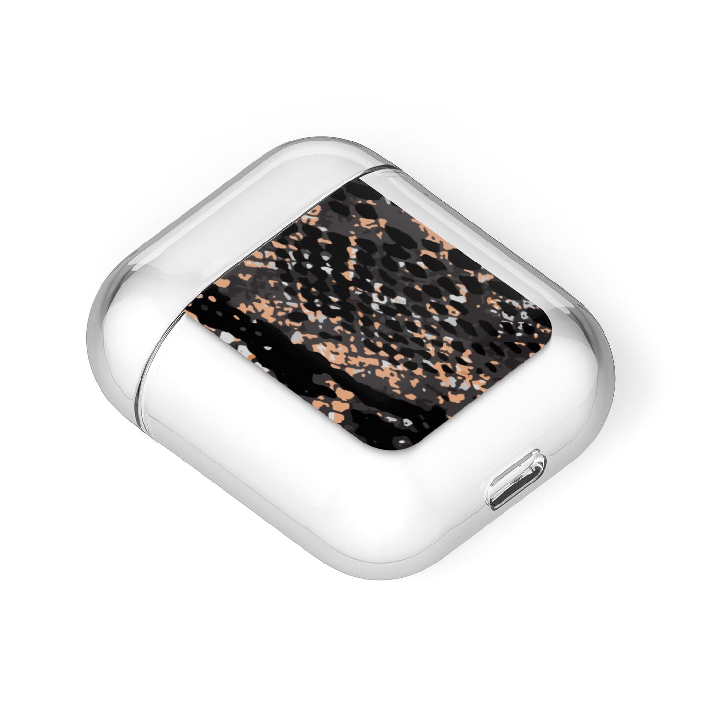 Snakeskin Print AirPods Case Laid Flat