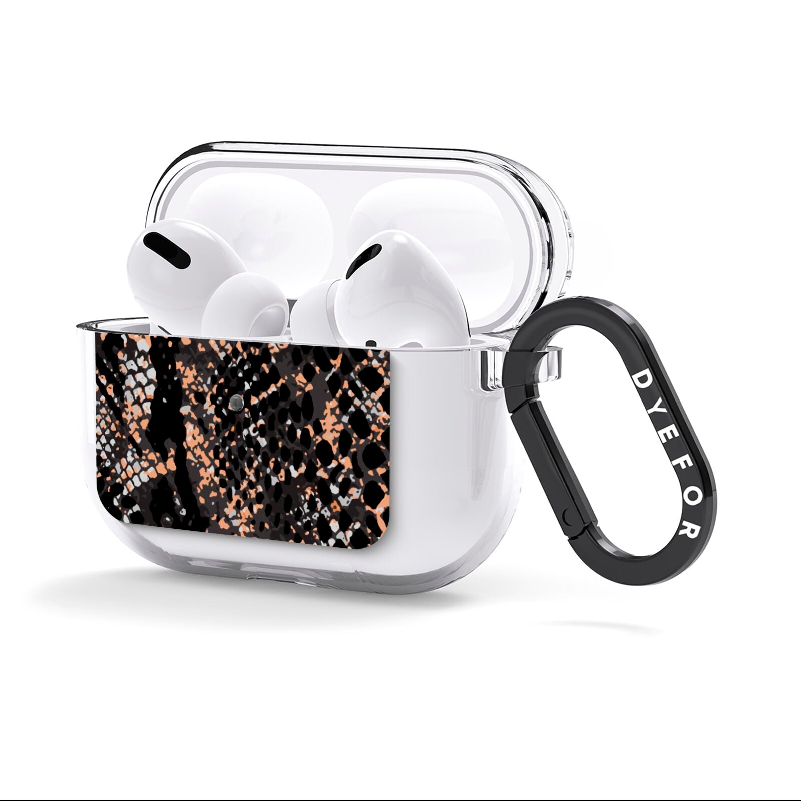 Snakeskin Print AirPods Clear Case 3rd Gen Side Image