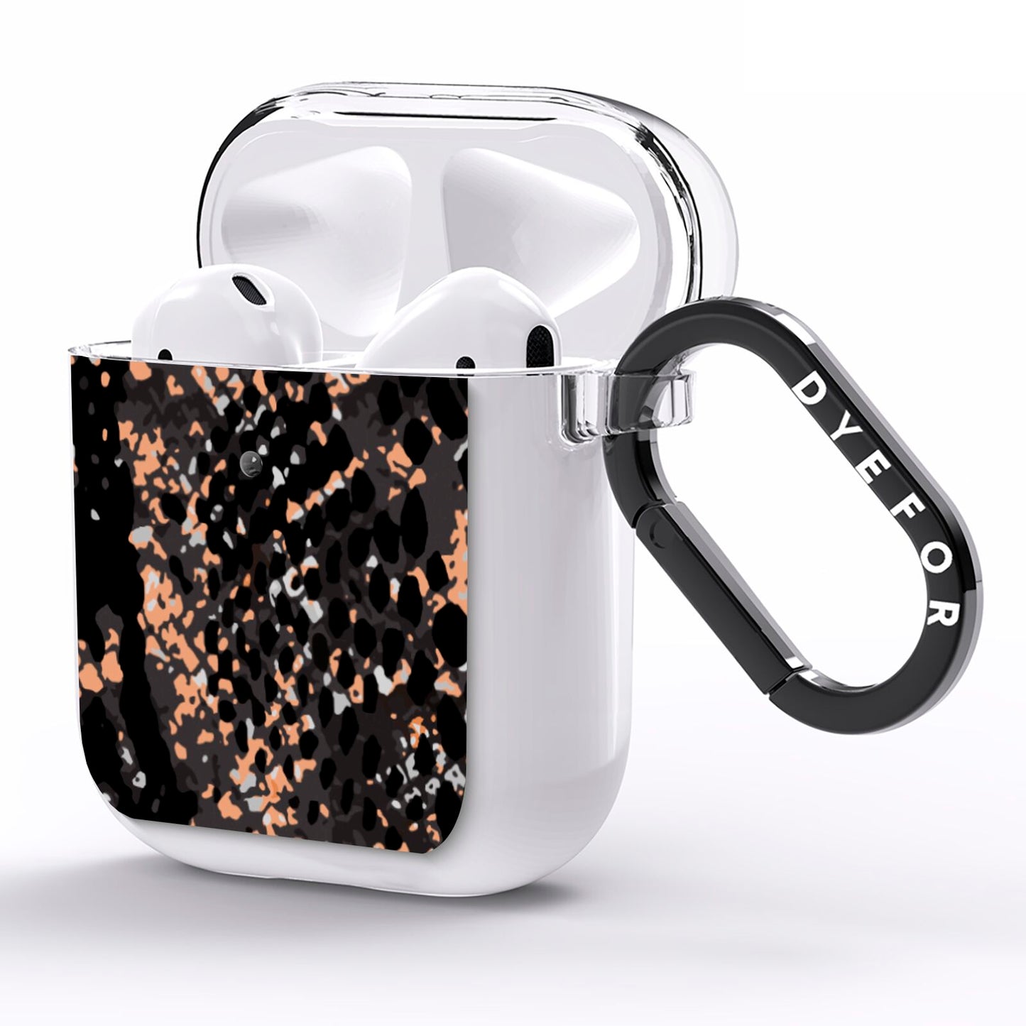 Snakeskin Print AirPods Clear Case Side Image