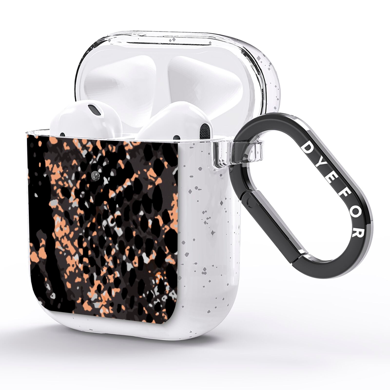 Snakeskin Print AirPods Glitter Case Side Image