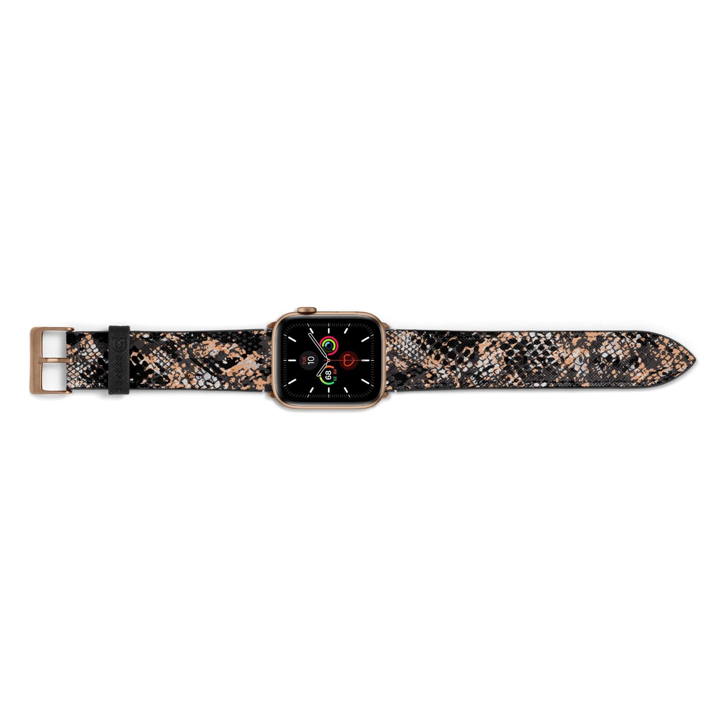 Snakeskin Print Apple Watch Strap Landscape Image Gold Hardware