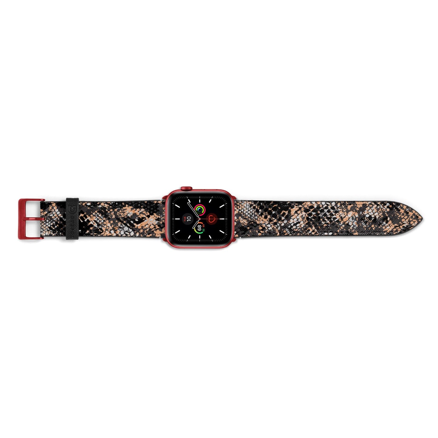 Snakeskin Print Apple Watch Strap Landscape Image Red Hardware