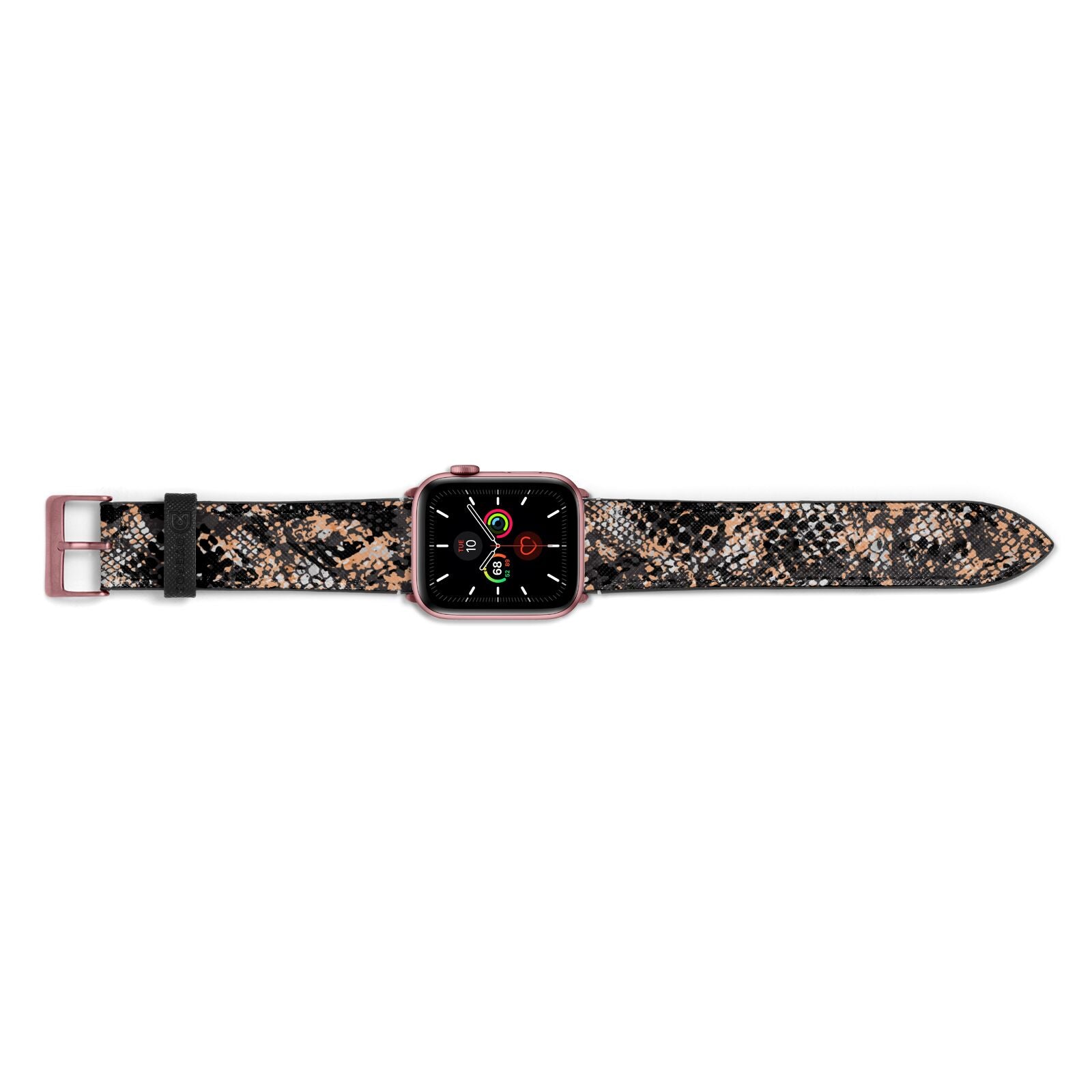 Snakeskin Print Apple Watch Strap Landscape Image Rose Gold Hardware