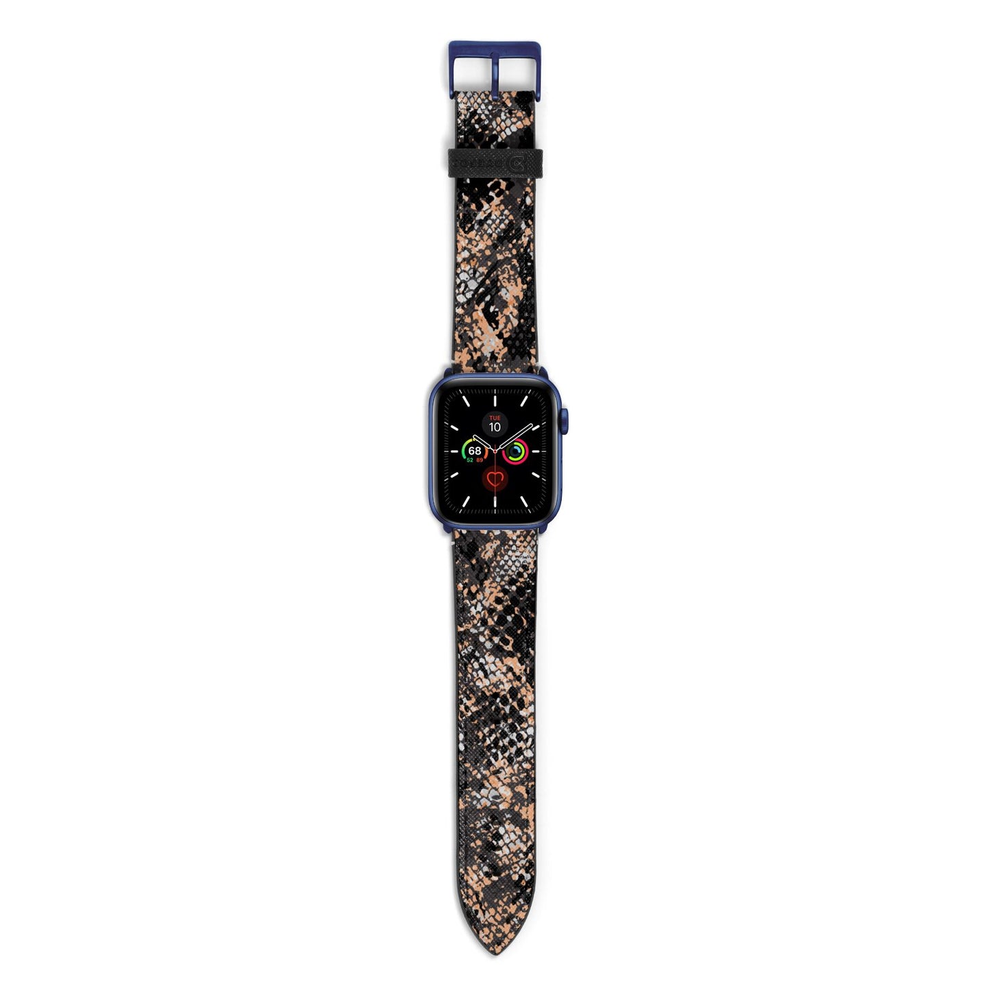 Snakeskin Print Apple Watch Strap with Blue Hardware