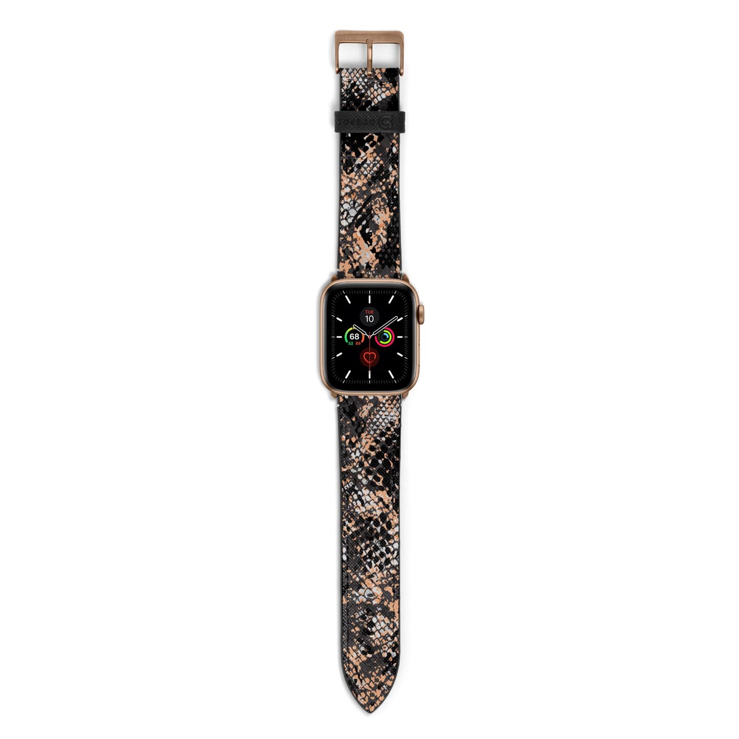 Snakeskin Print Apple Watch Strap with Gold Hardware